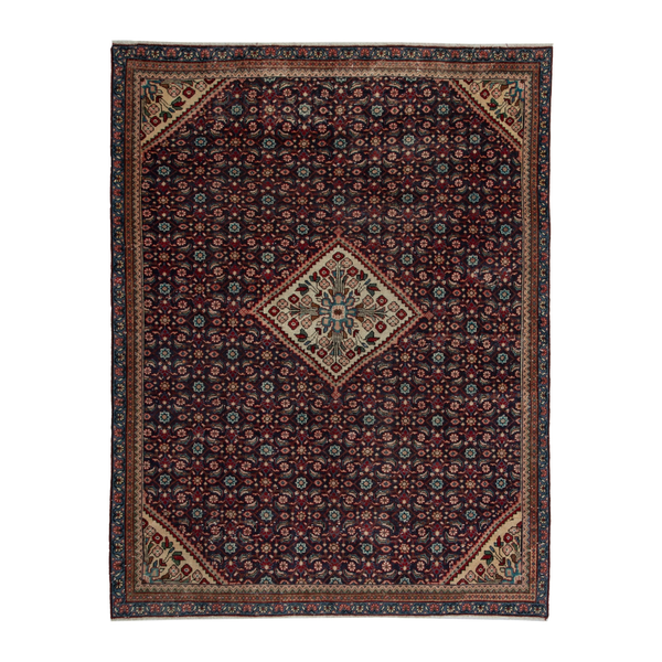 Persian Mahal oversized rug in burgundy and cream, 7'7" x 9'3"