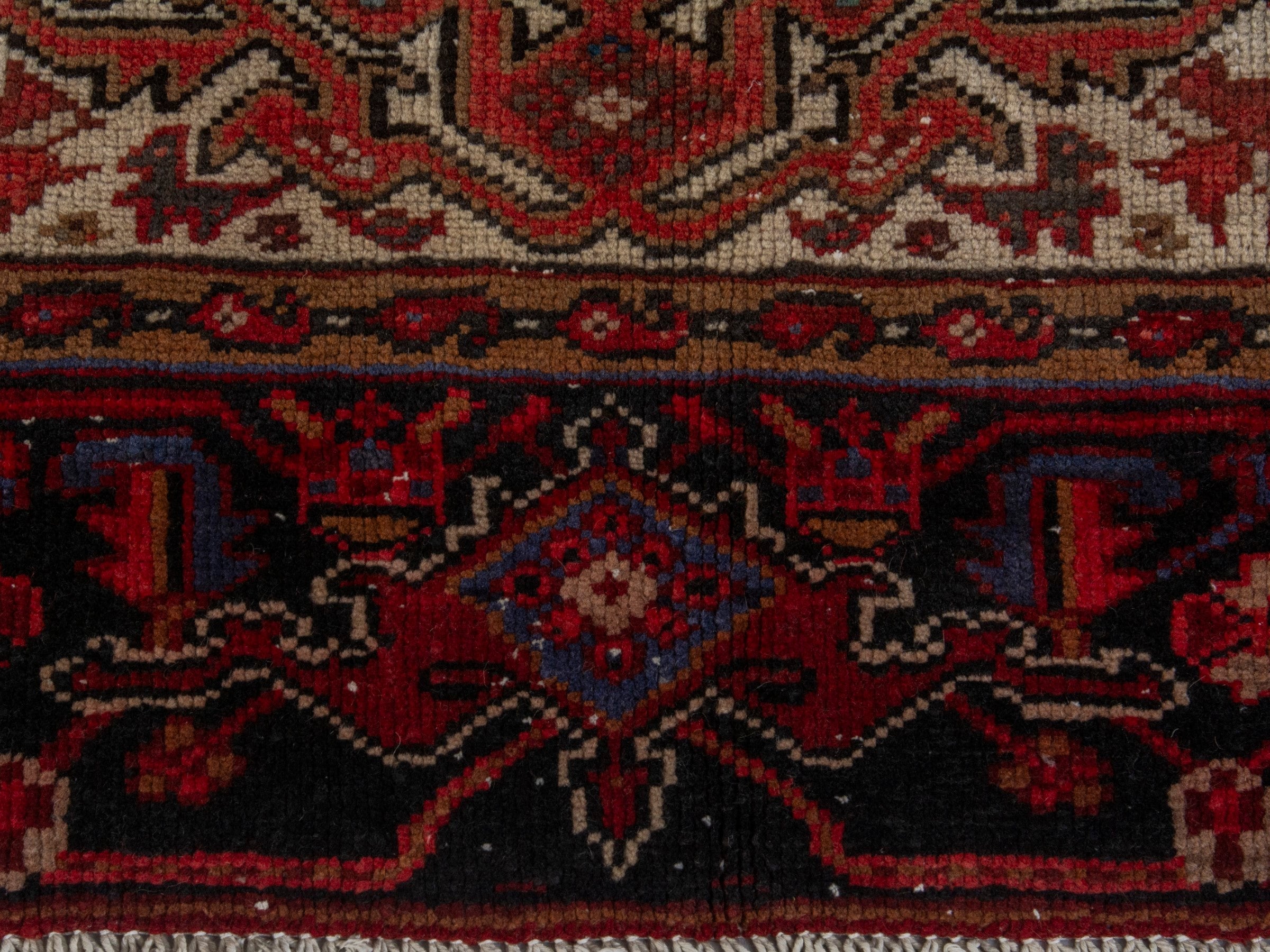 Persian Heriz oversized rug in burgundy and cream, view 12 of 20