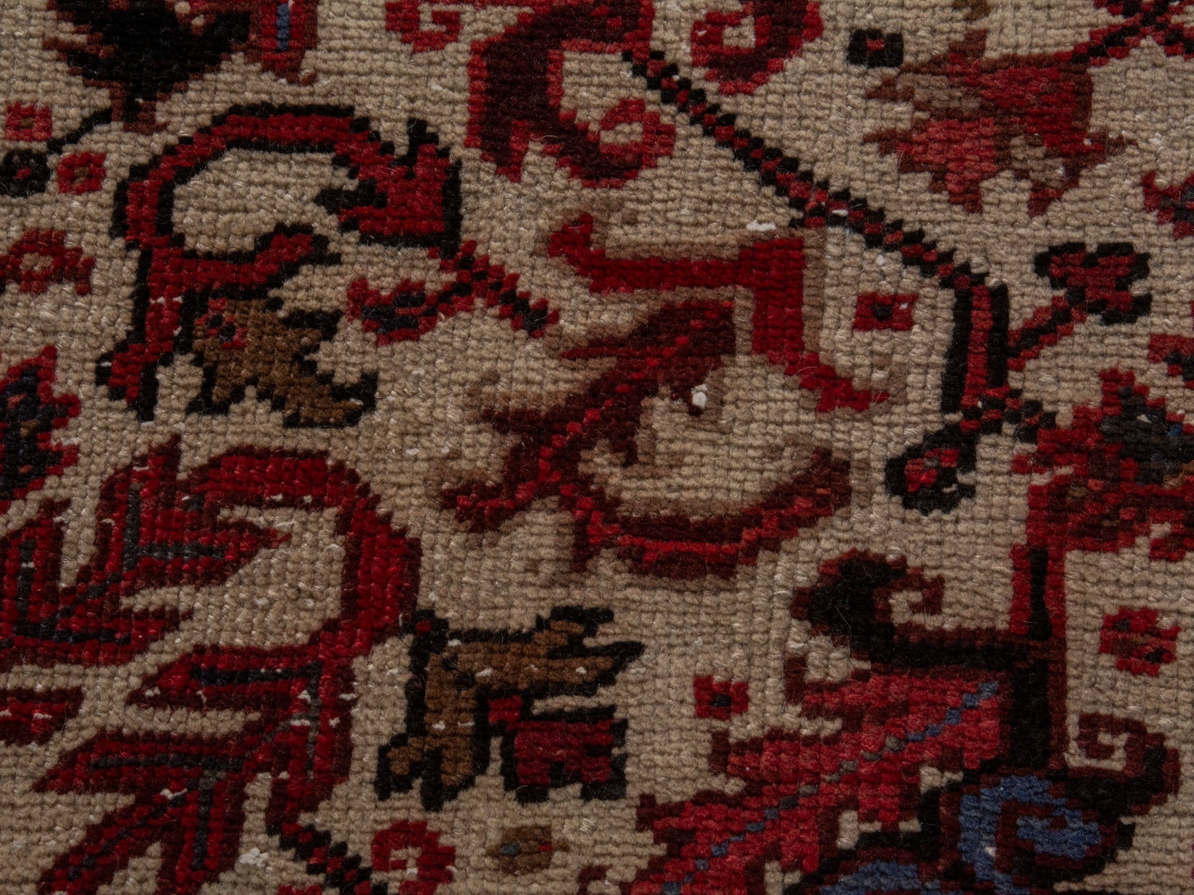 Persian Heriz oversized rug in burgundy and cream, view 15 of 20
