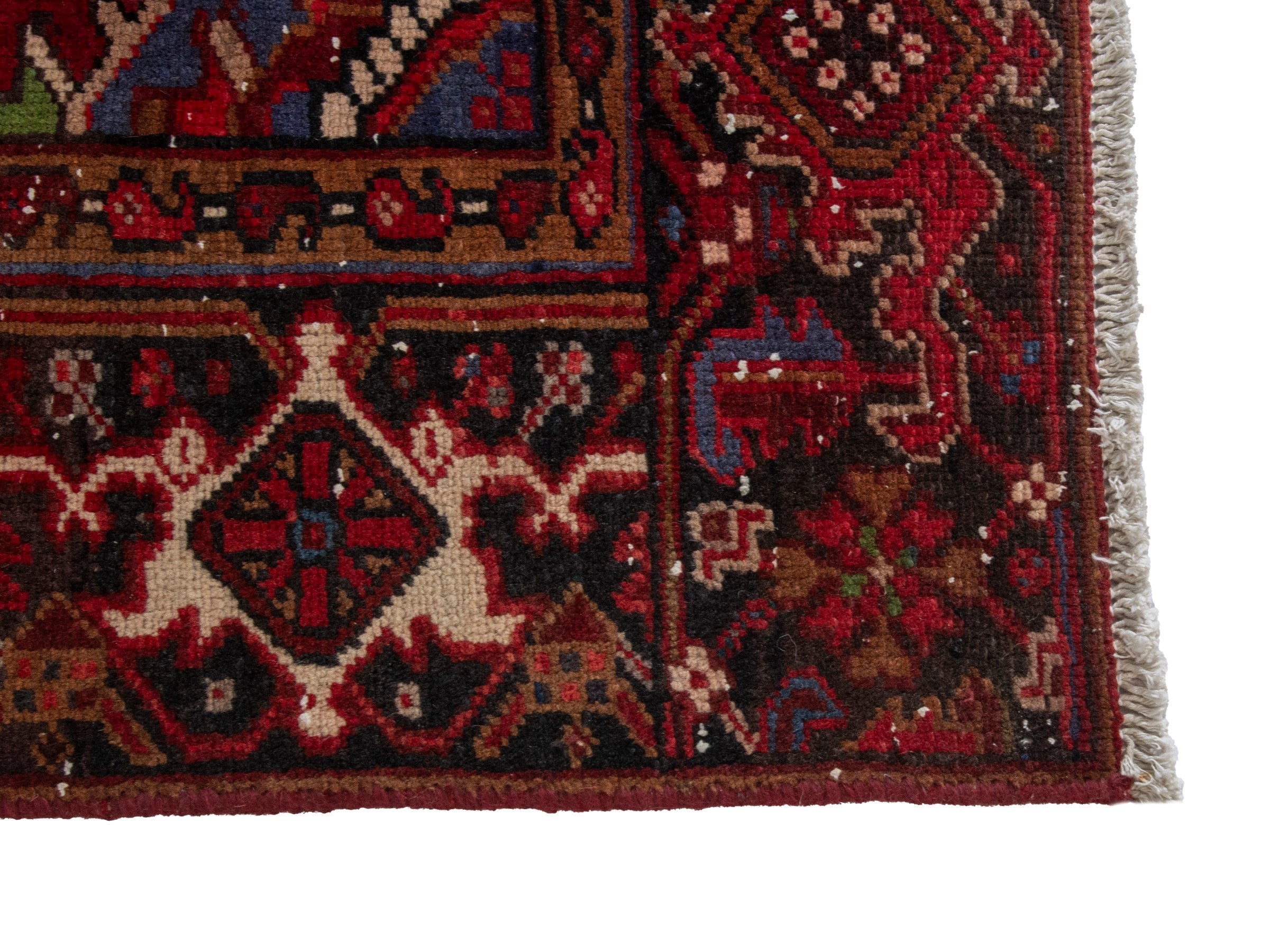 Persian Heriz oversized rug in burgundy and cream, view 5 of 20