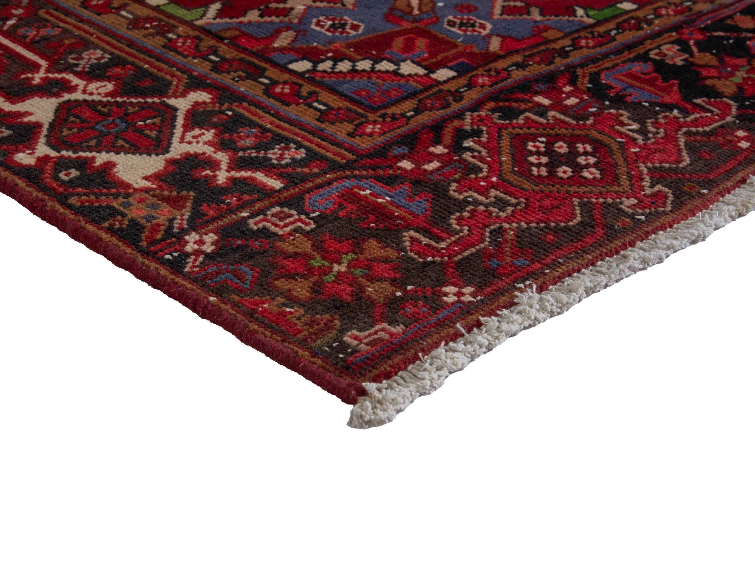 Persian Heriz oversized rug in burgundy and cream, view 6 of 20