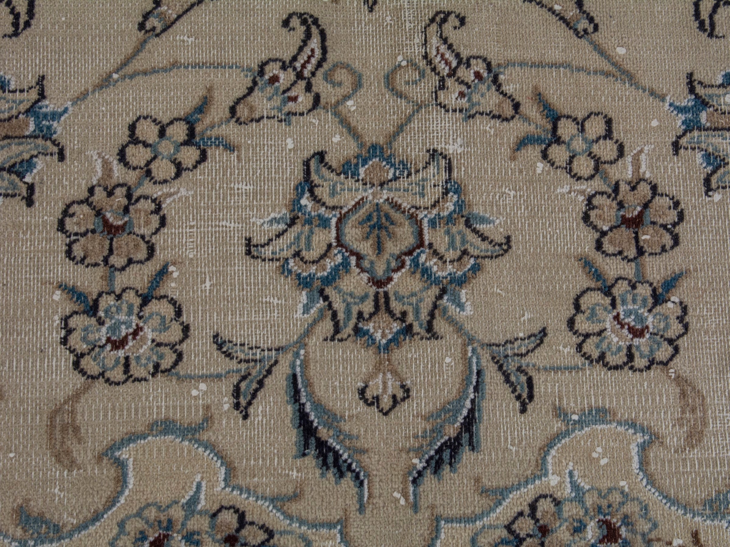 Persian Nain oversized rug in ivory and denim, view 12 of 21