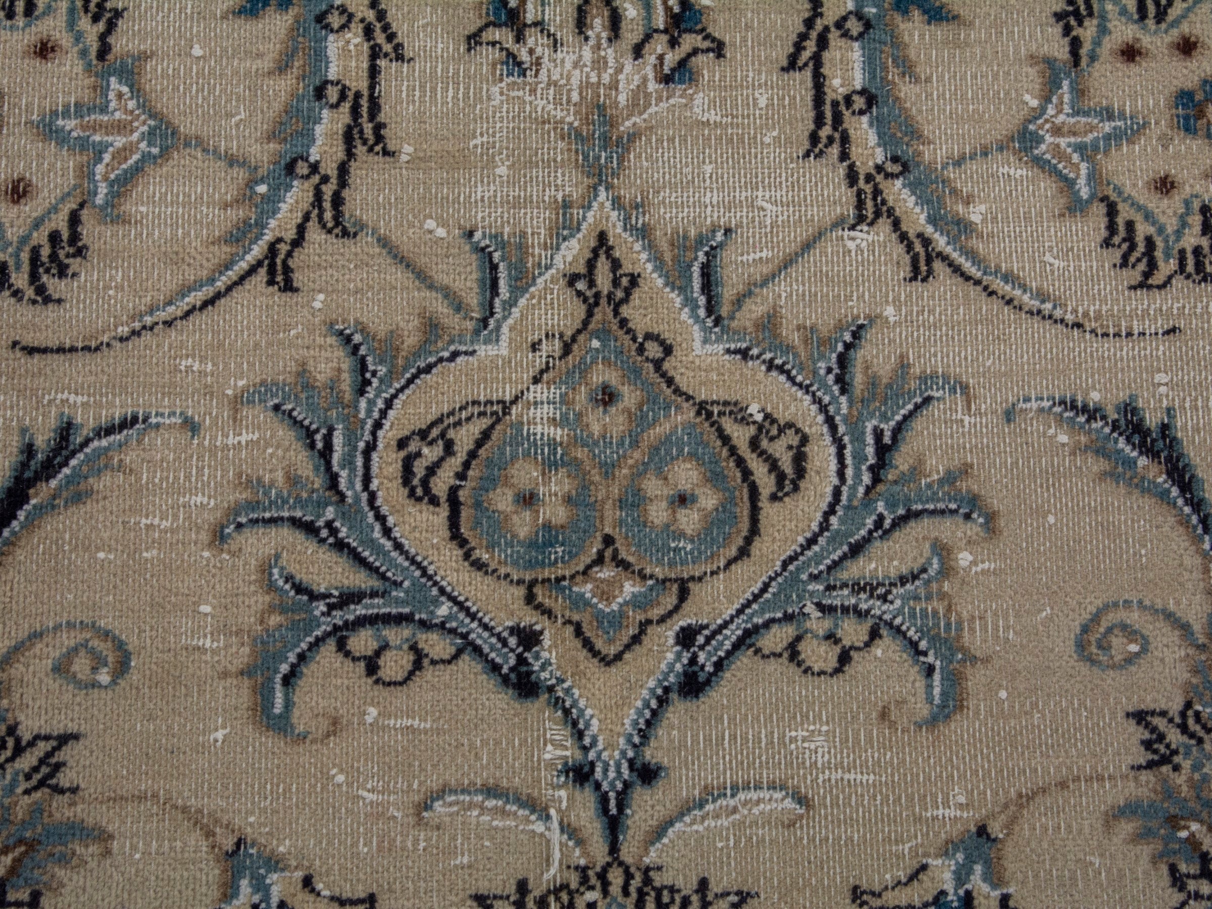 Persian Nain oversized rug in ivory and denim, view 13 of 21