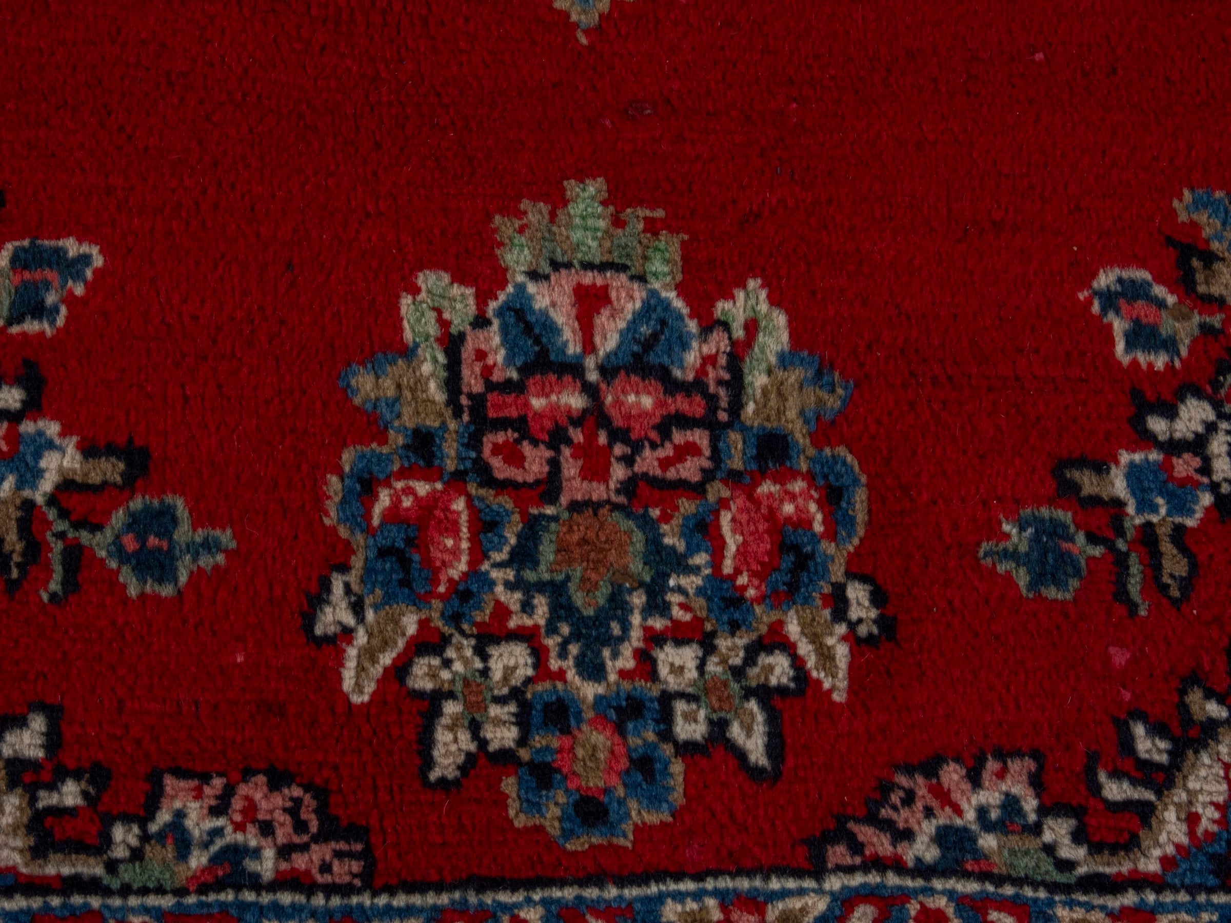 Persian Hamedan oversized rug in deep red and ivory, view 12 of 19