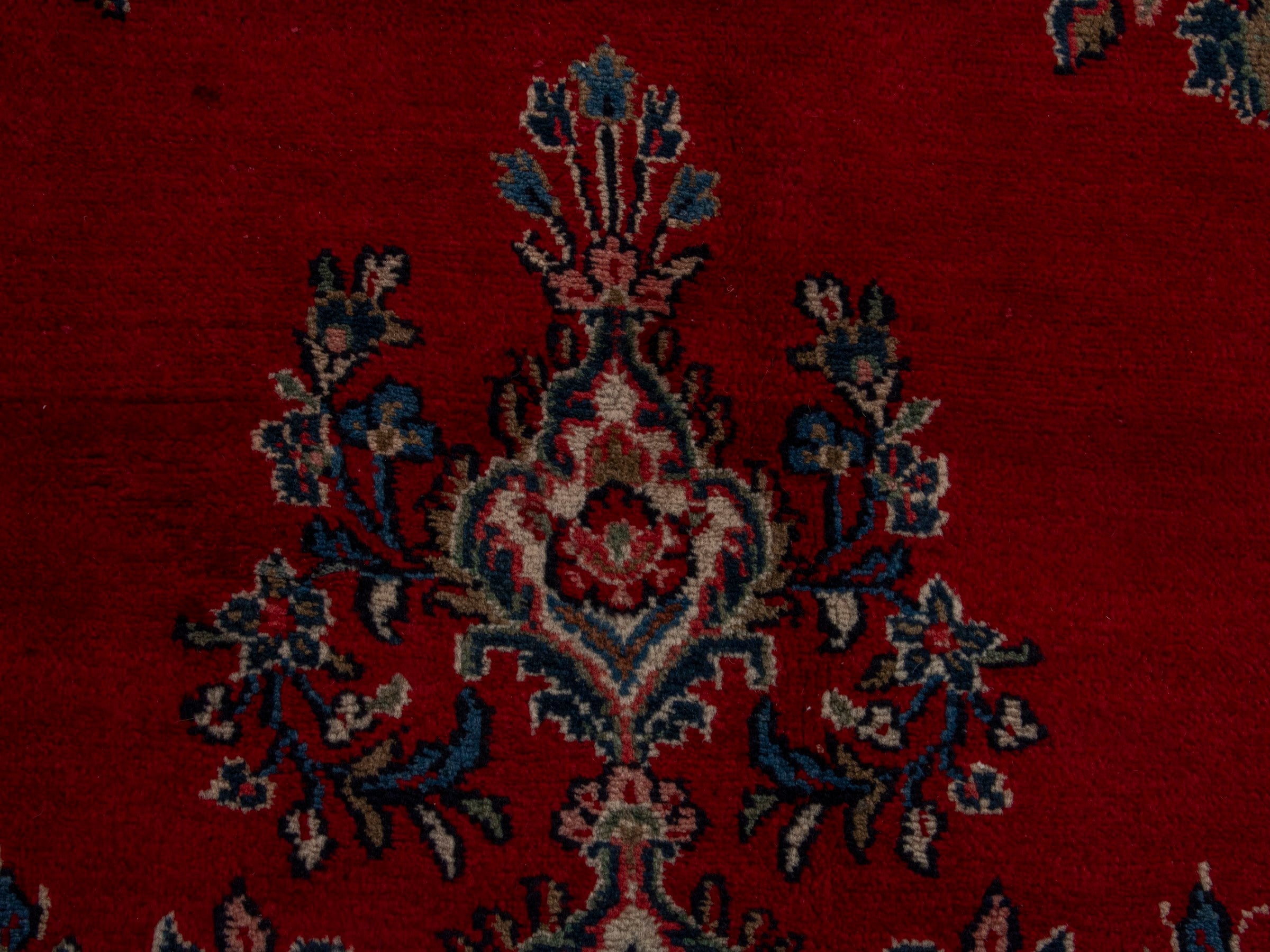 Persian Hamedan oversized rug in deep red and ivory, view 14 of 19