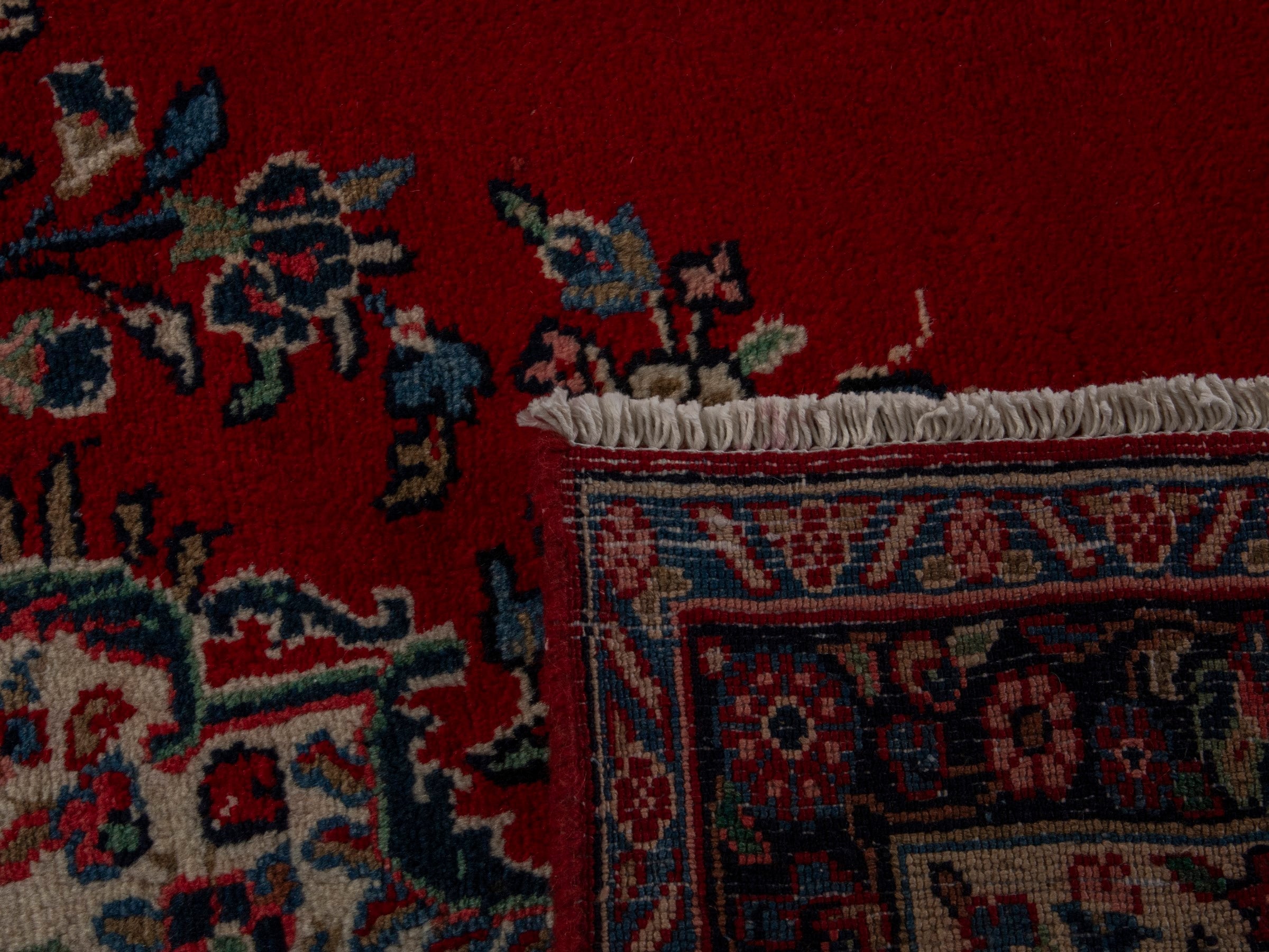 Persian Hamedan oversized rug in deep red and ivory, view 19 of 19