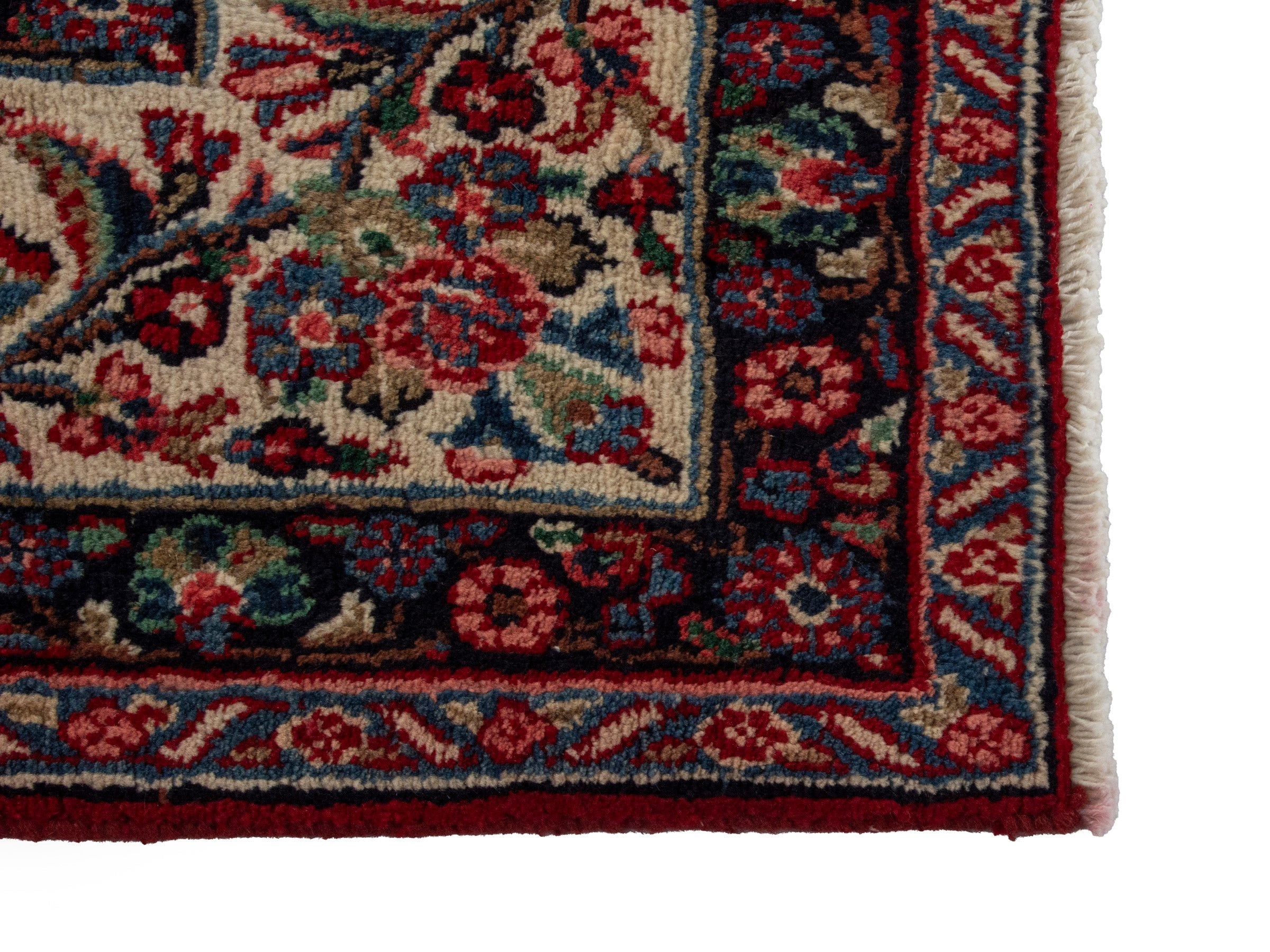 Persian Hamedan oversized rug in deep red and ivory, view 5 of 19