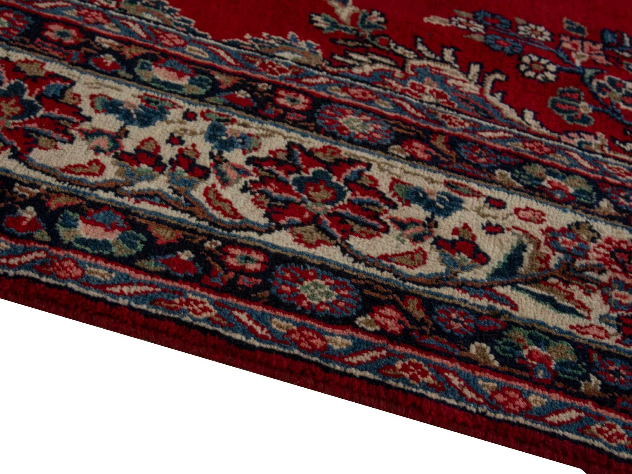 Persian Hamedan oversized rug in deep red and ivory, view 8 of 19
