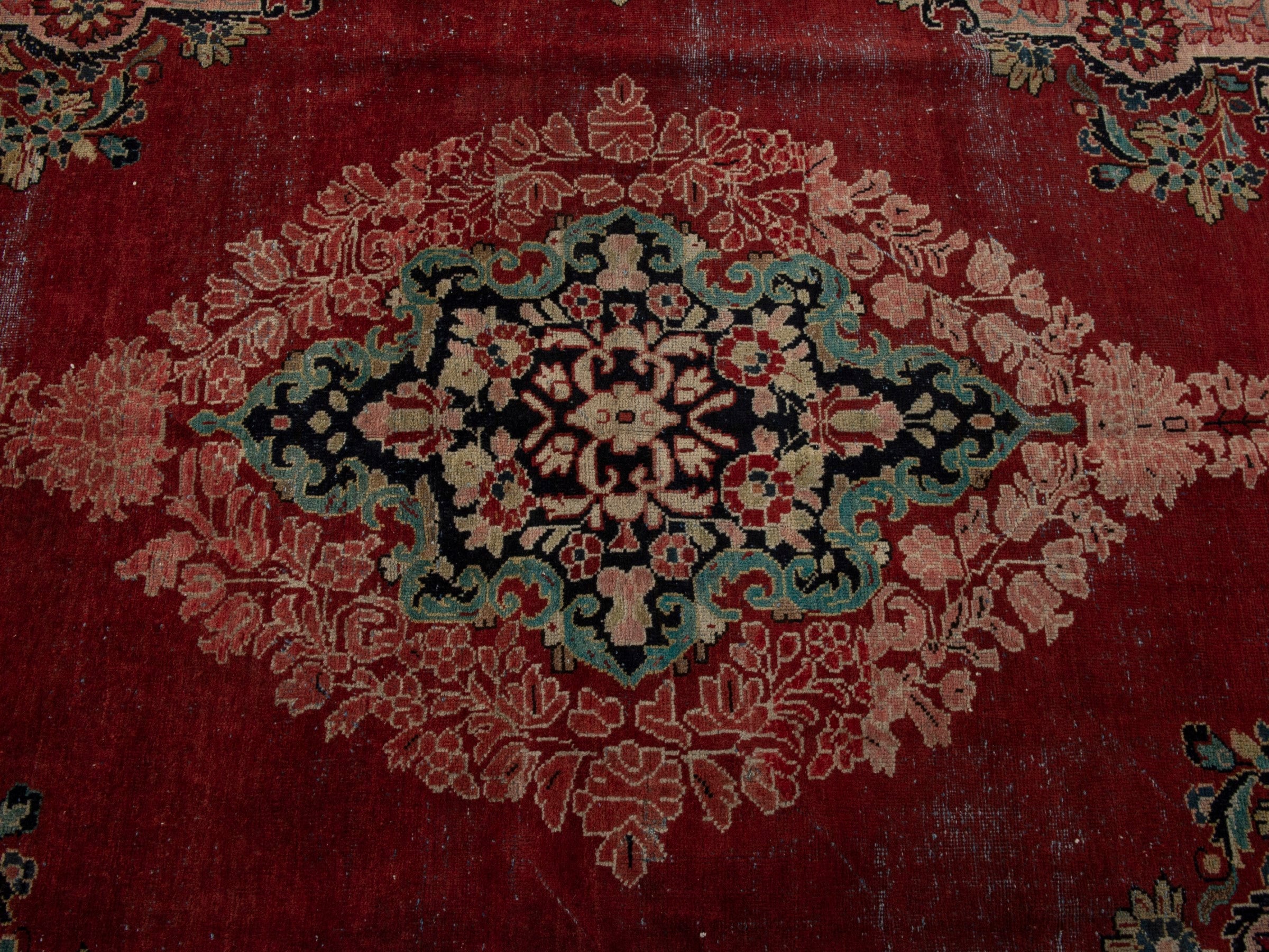 Persian Davoodabad area rug in burgundy and rose, view 12 of 20