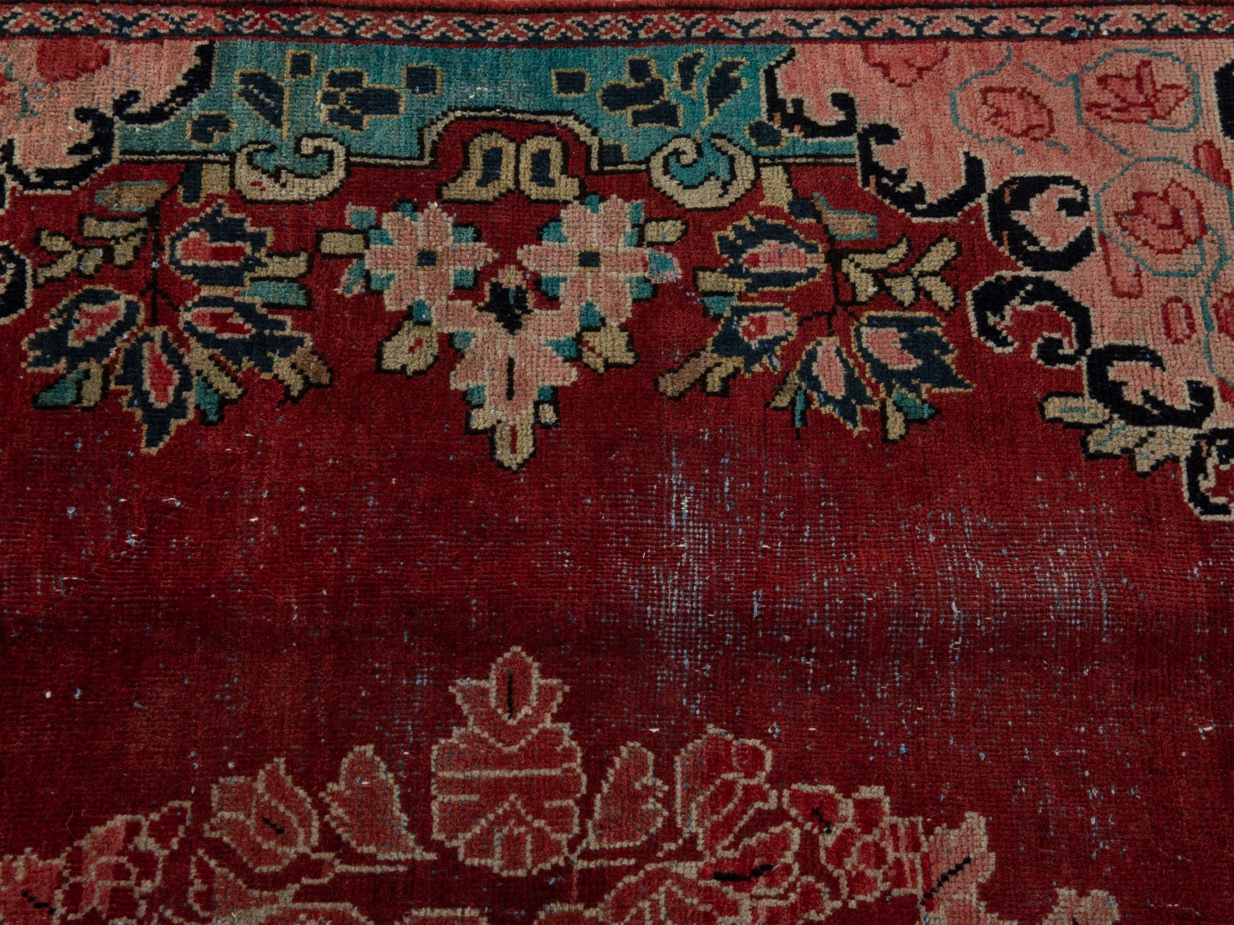 Persian Davoodabad area rug in burgundy and rose, view 13 of 20