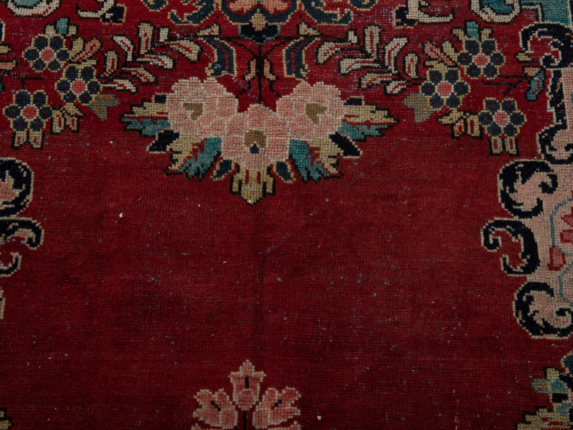Persian Davoodabad area rug in burgundy and rose, view 14 of 20
