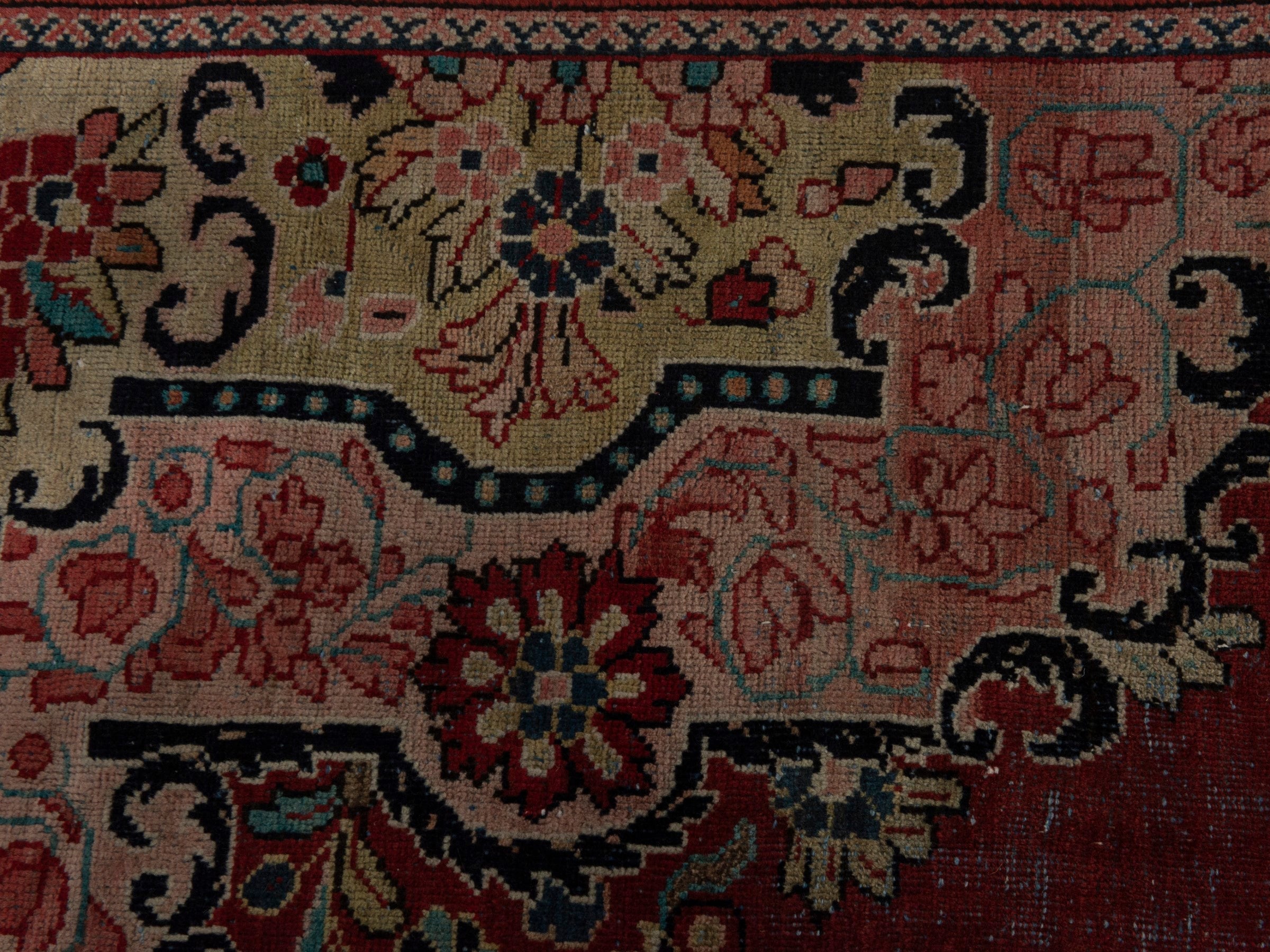 Persian Davoodabad area rug in burgundy and rose, view 15 of 20