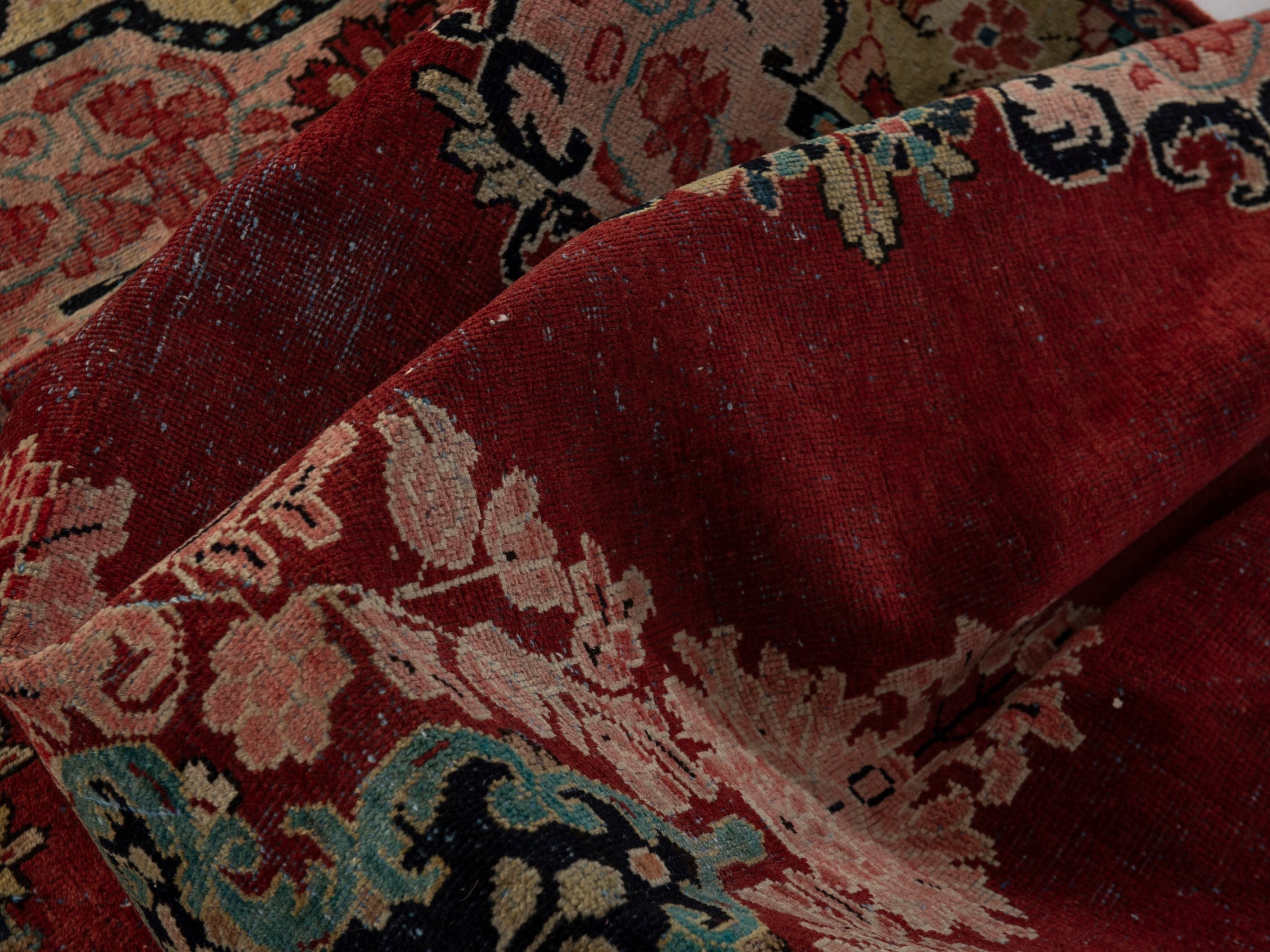 Persian Davoodabad area rug in burgundy and rose, view 17 of 20