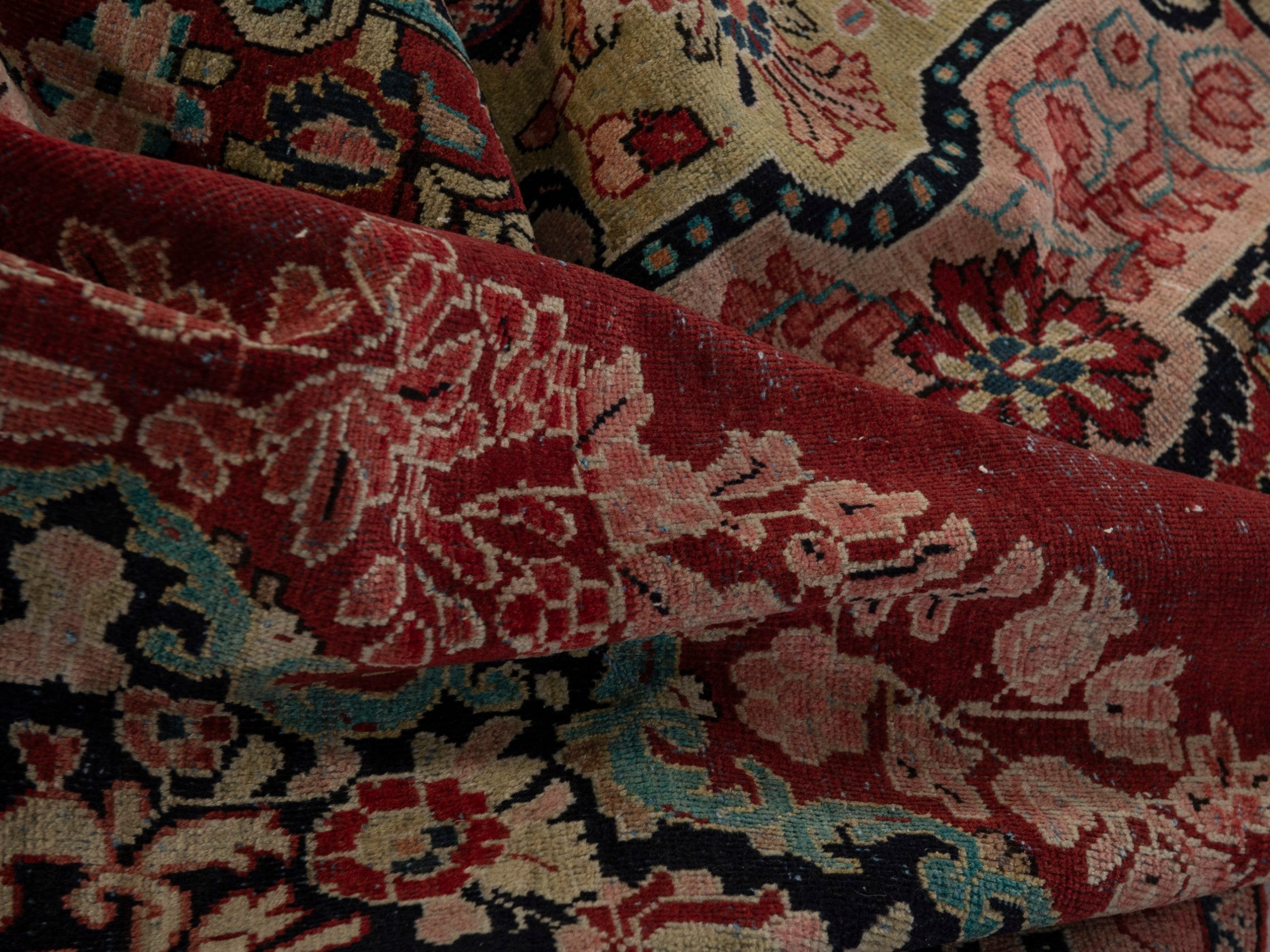 Persian Davoodabad area rug in burgundy and rose, view 19 of 20