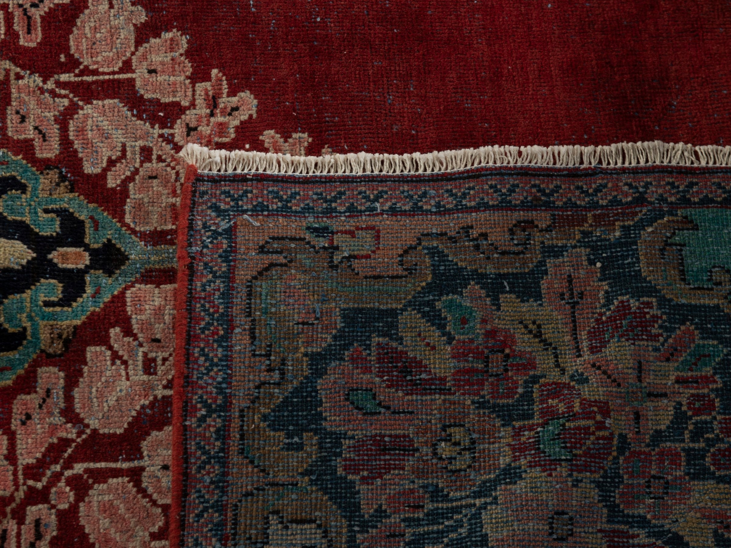 Persian Davoodabad area rug in burgundy and rose, view 20 of 20