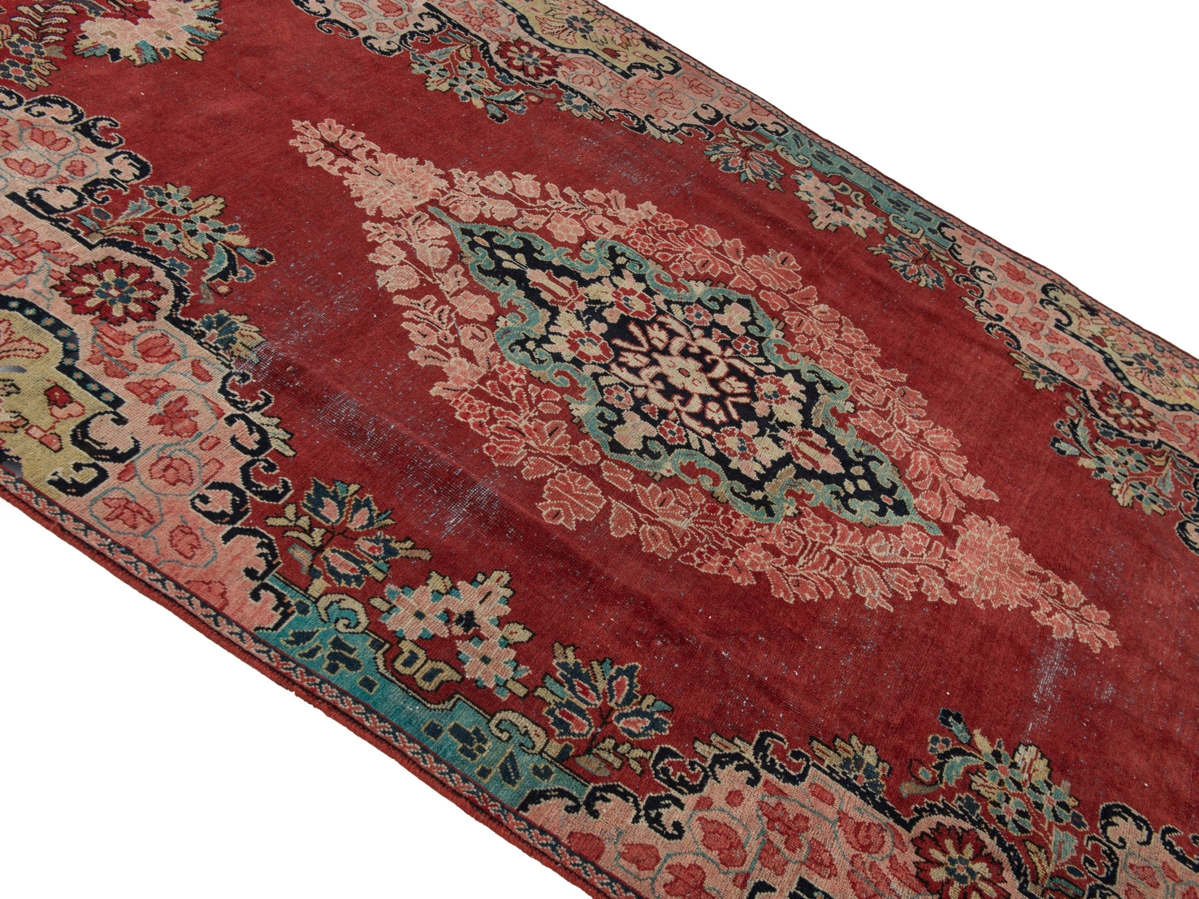 Persian Davoodabad area rug in burgundy and rose, view 4 of 20