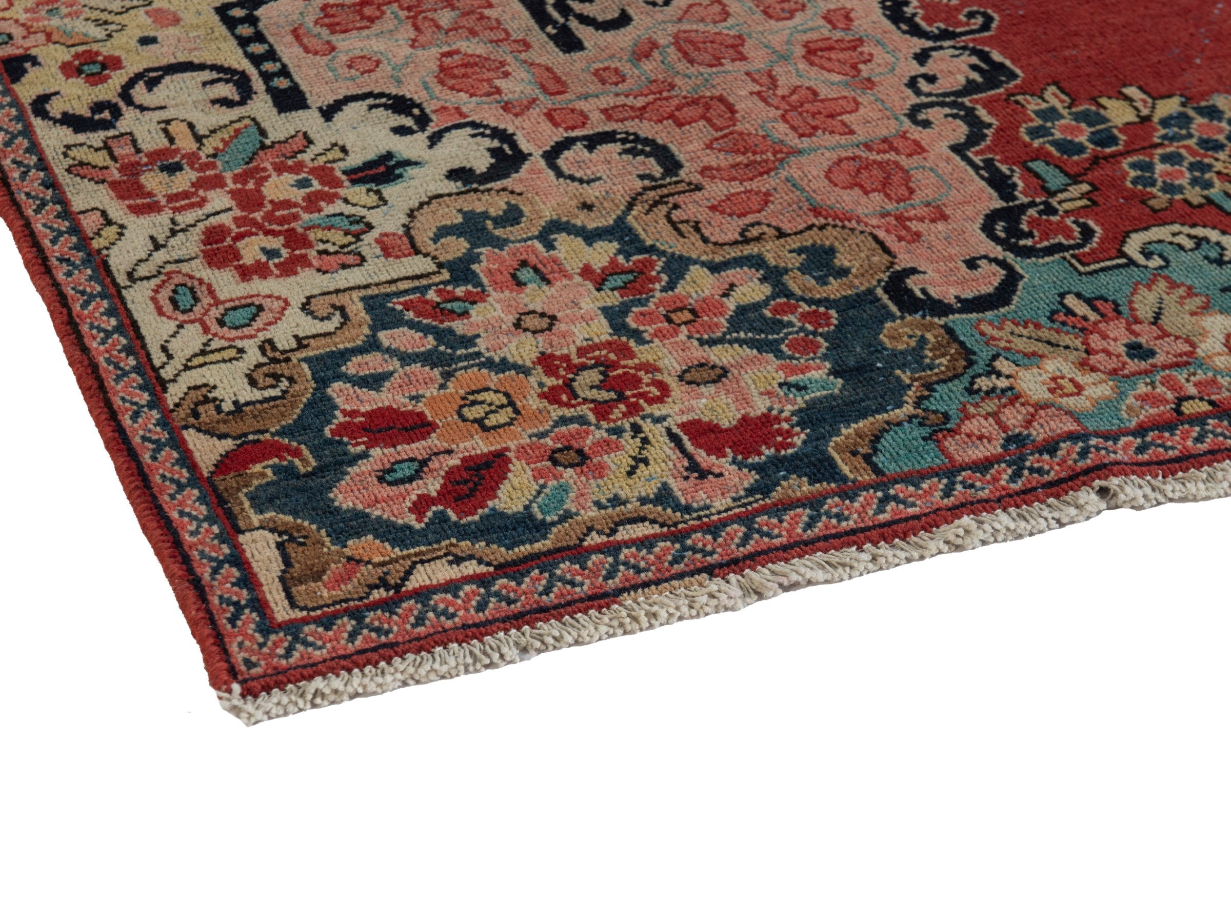 Persian Davoodabad area rug in burgundy and rose, view 6 of 20
