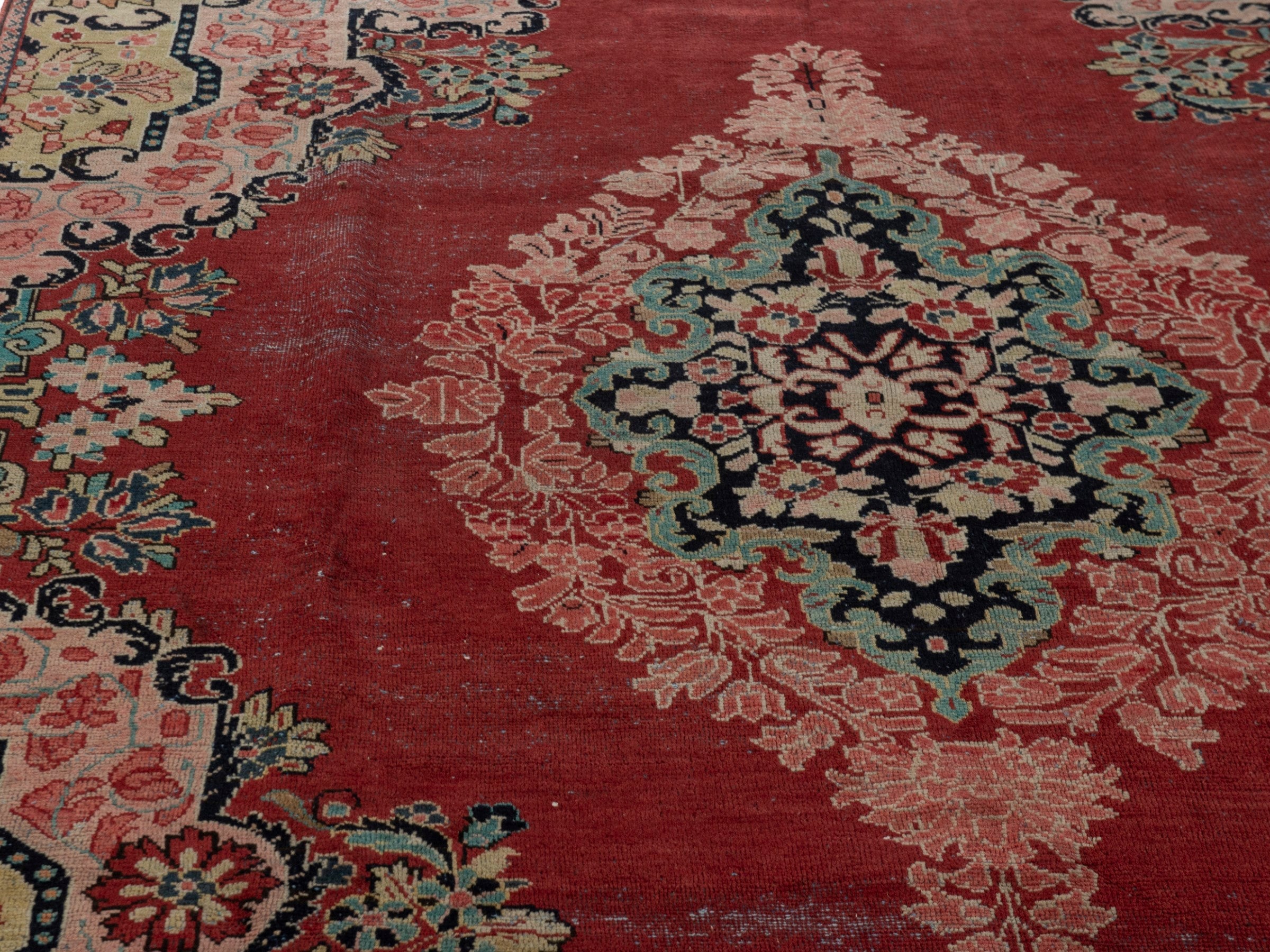 Persian Davoodabad area rug in burgundy and rose, view 7 of 20