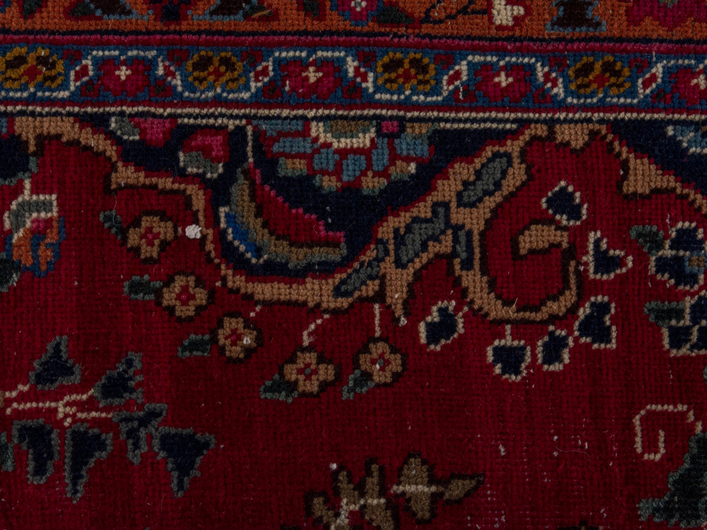 Persian Sabzevar oversized rug in burgundy and dark brown, view 14 of 21