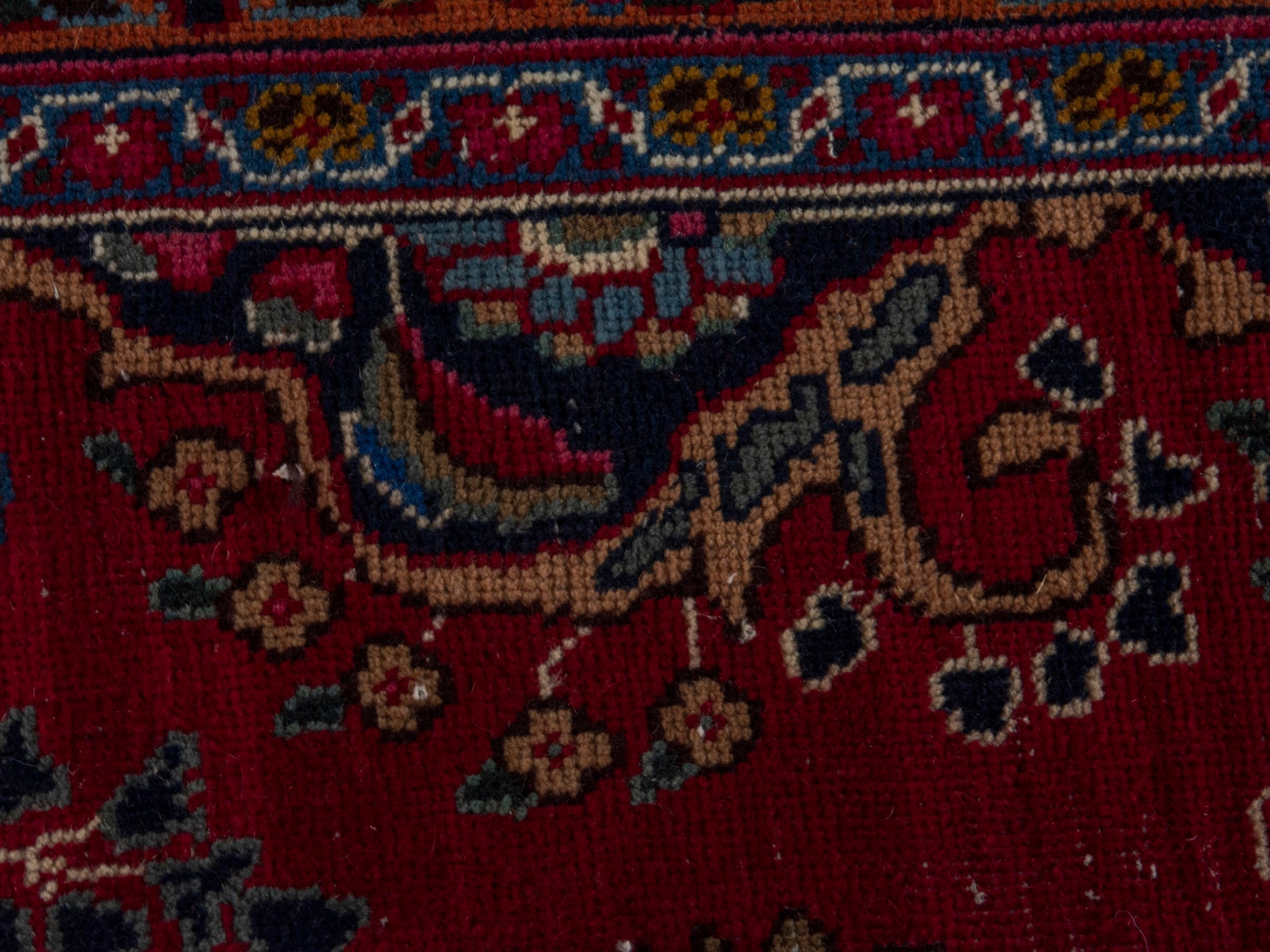 Persian Sabzevar oversized rug in burgundy and dark brown, view 15 of 21