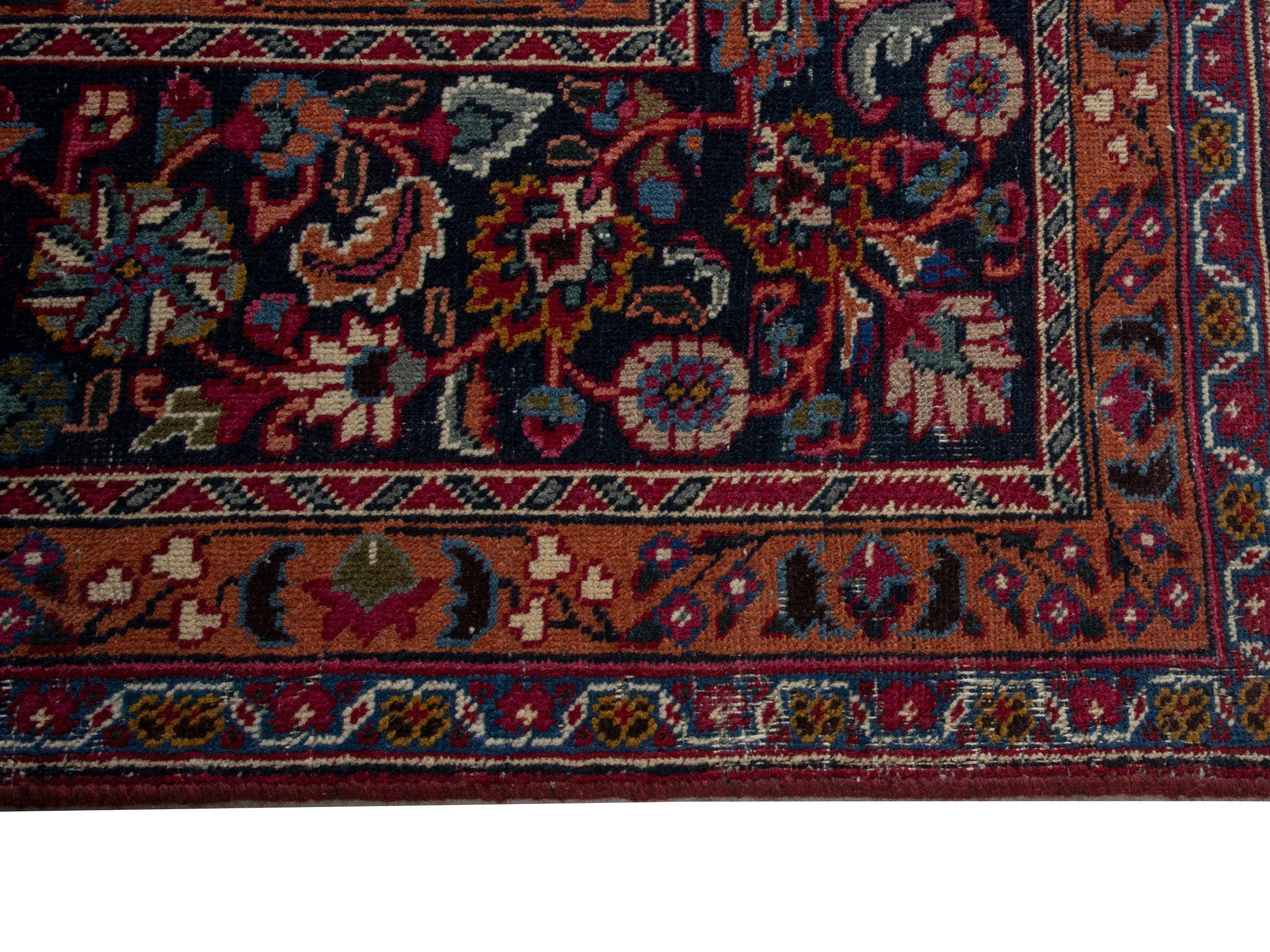Persian Sabzevar oversized rug in burgundy and dark brown, view 5 of 21