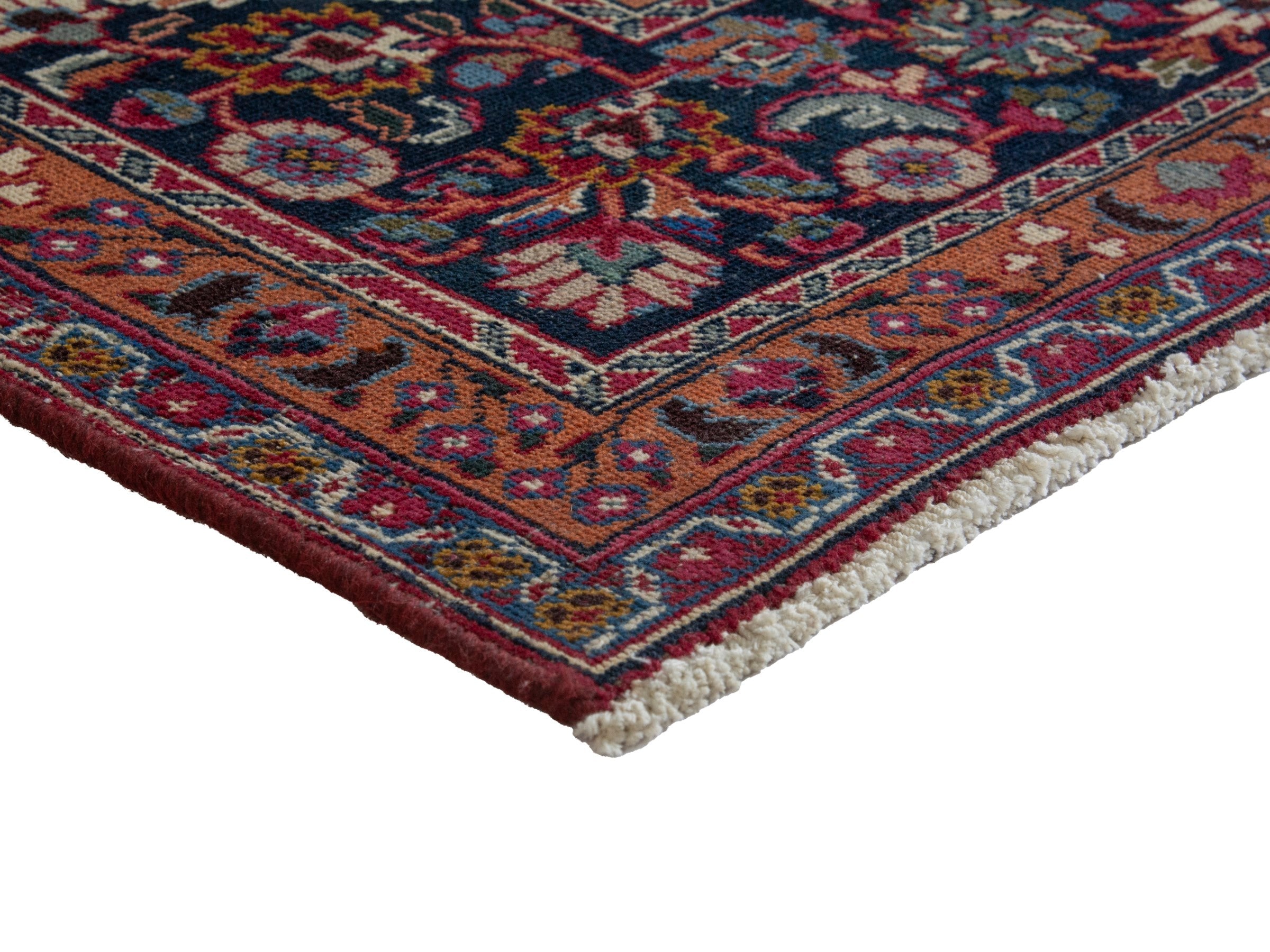 Persian Sabzevar oversized rug in burgundy and dark brown, view 6 of 21