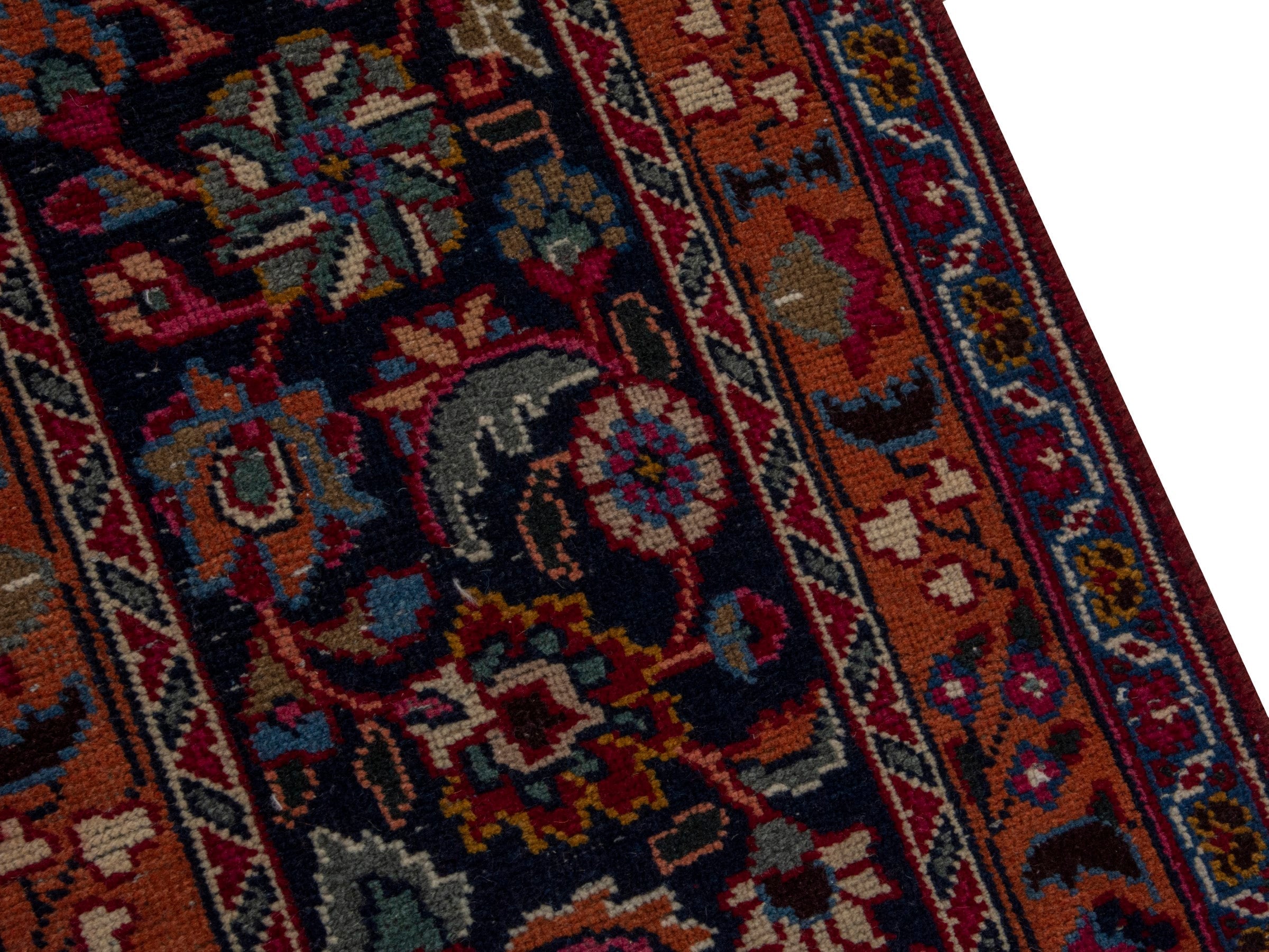 Persian Sabzevar oversized rug in burgundy and dark brown, view 7 of 21