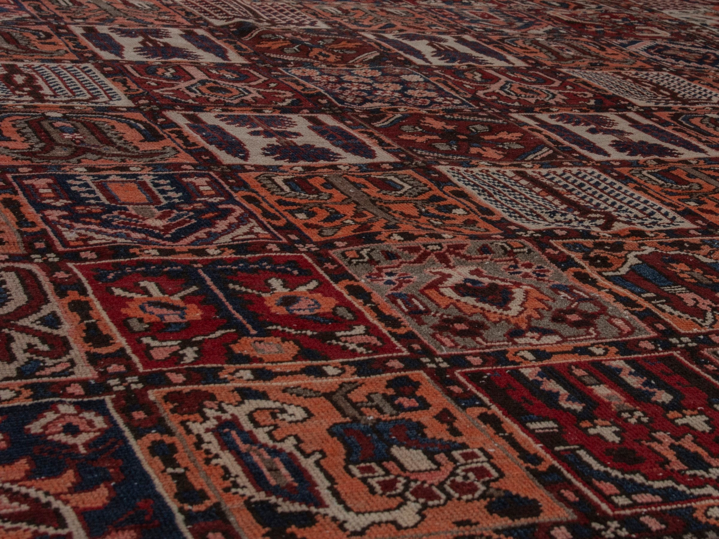 Persian Bakhtiari oversized rug in burgundy and cream, view 10 of 22