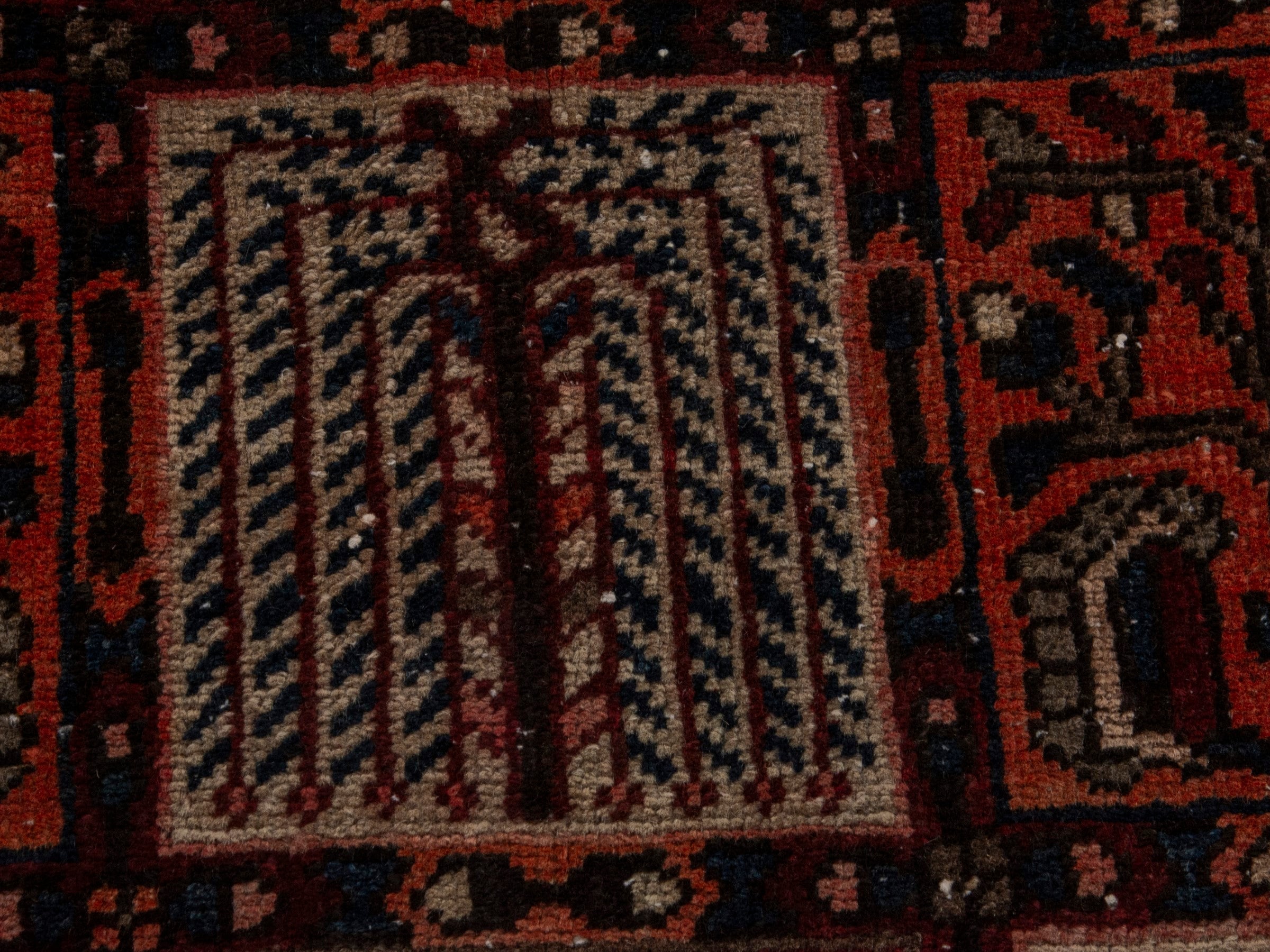 Persian Bakhtiari oversized rug in burgundy and cream, view 12 of 22