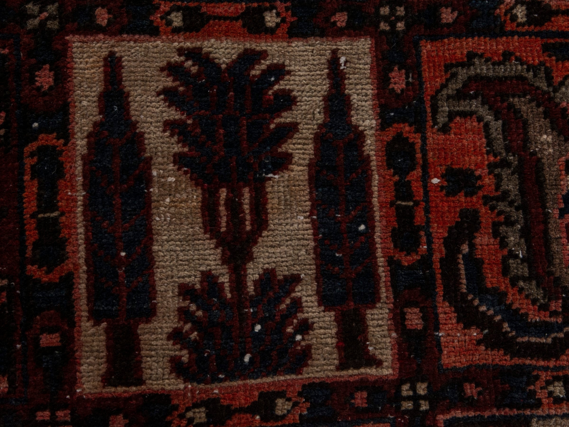 Persian Bakhtiari oversized rug in burgundy and cream, view 14 of 22