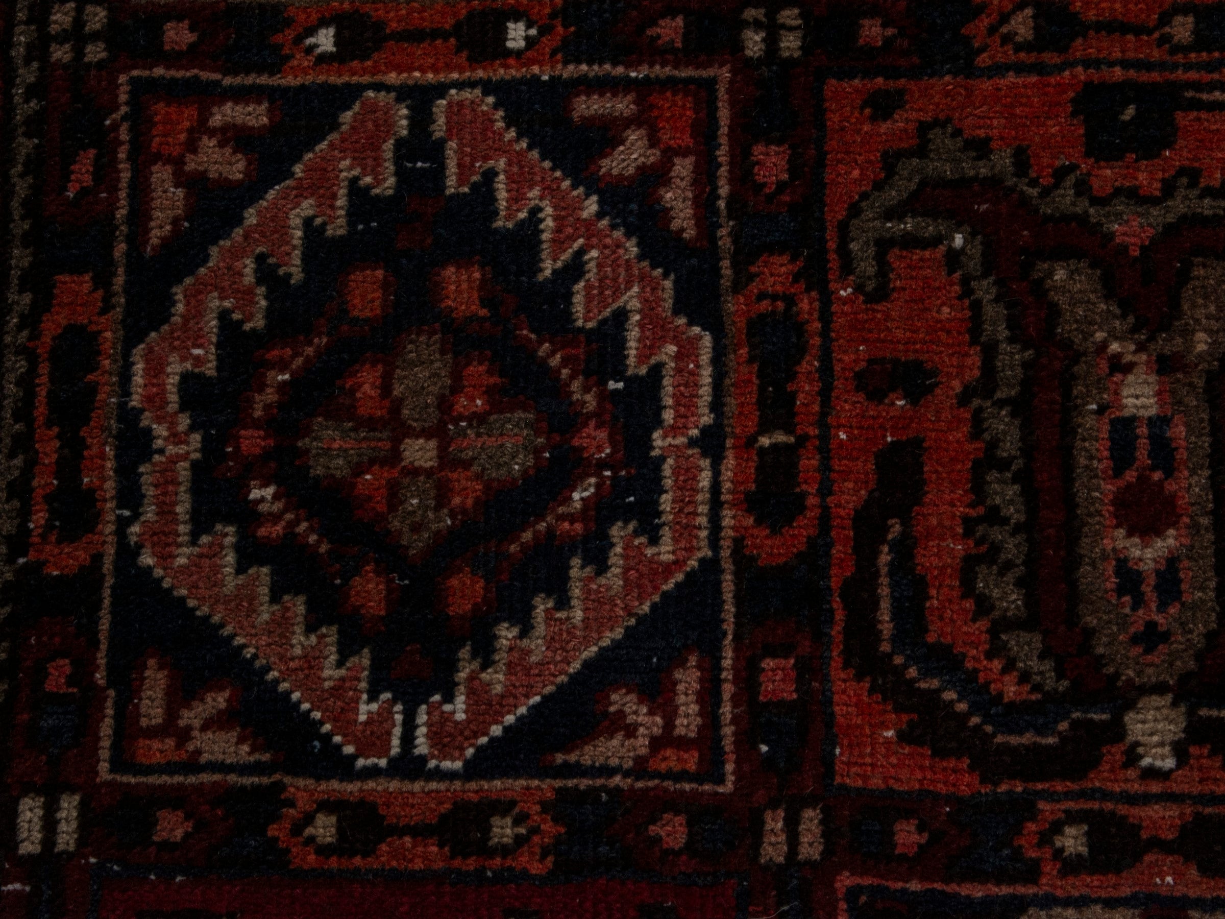 Persian Bakhtiari oversized rug in burgundy and cream, view 15 of 22