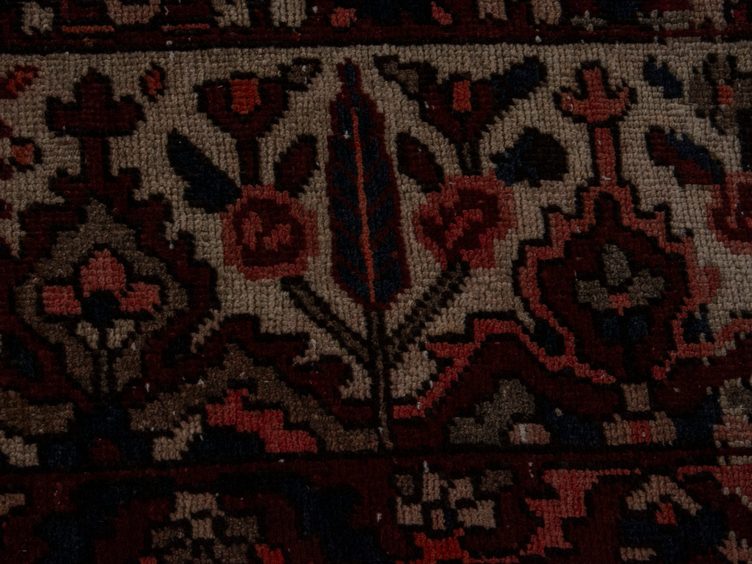 Persian Bakhtiari oversized rug in burgundy and cream, view 16 of 22