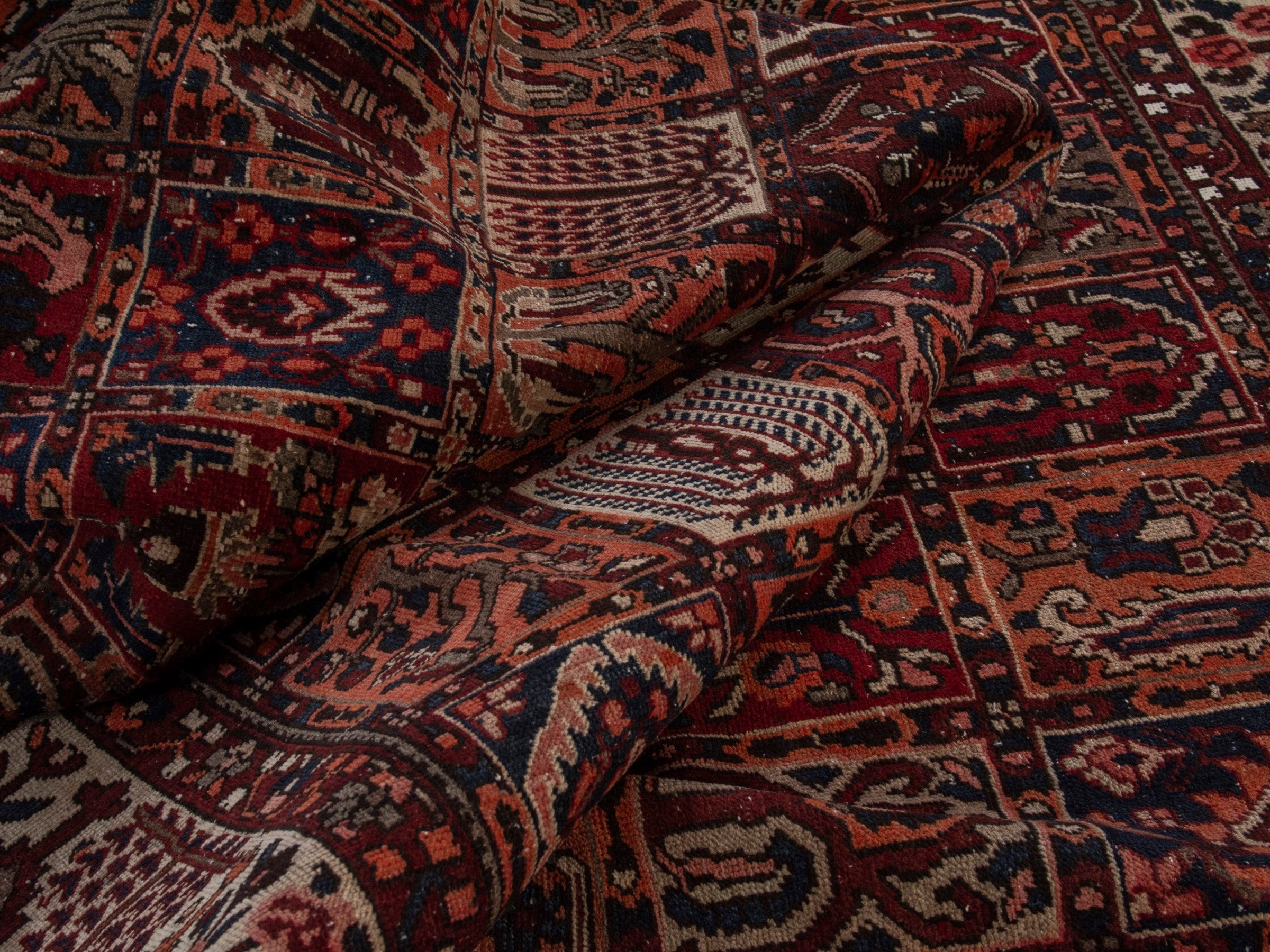 Persian Bakhtiari oversized rug in burgundy and cream, view 20 of 22
