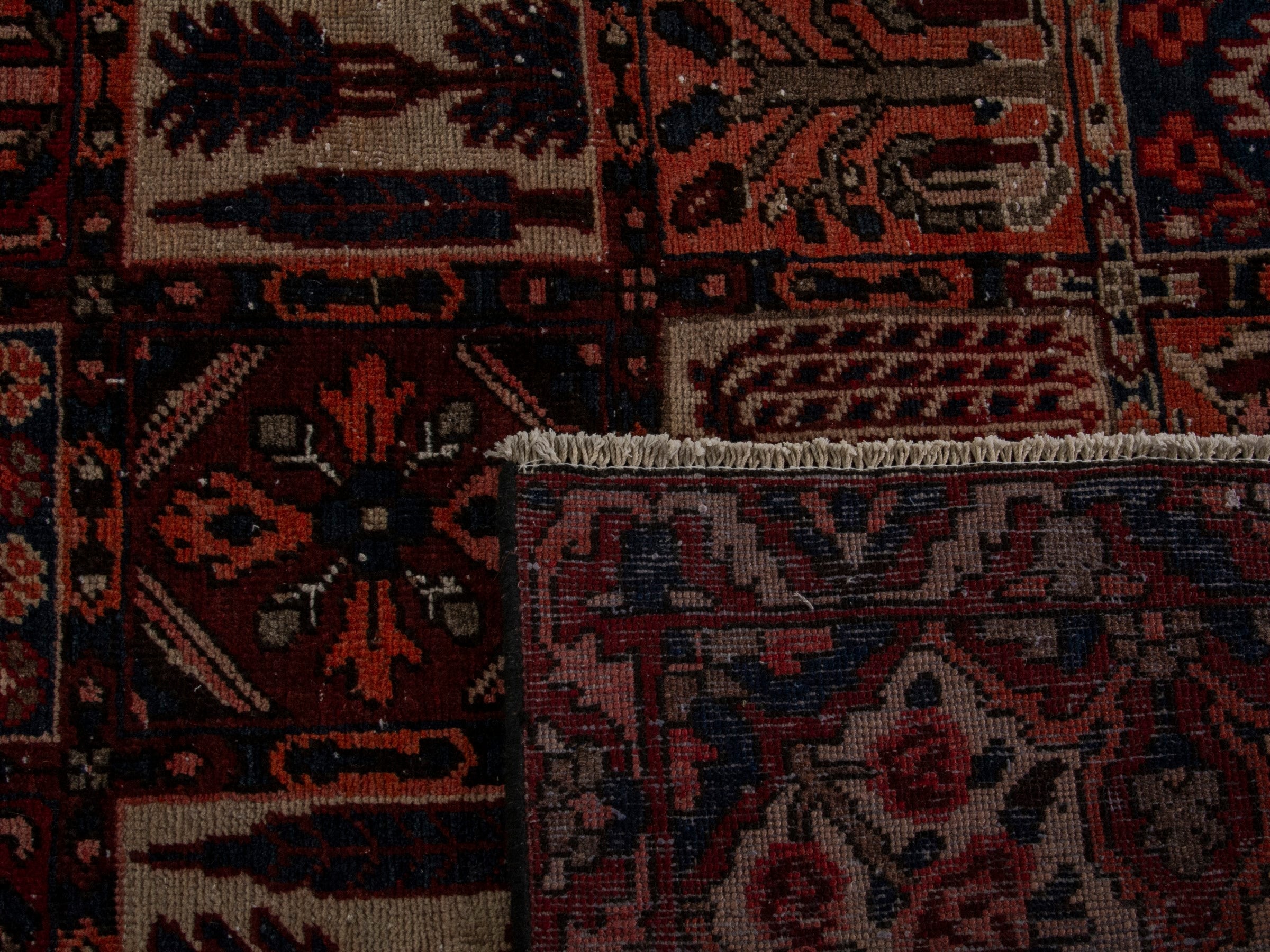 Persian Bakhtiari oversized rug in burgundy and cream, view 22 of 22