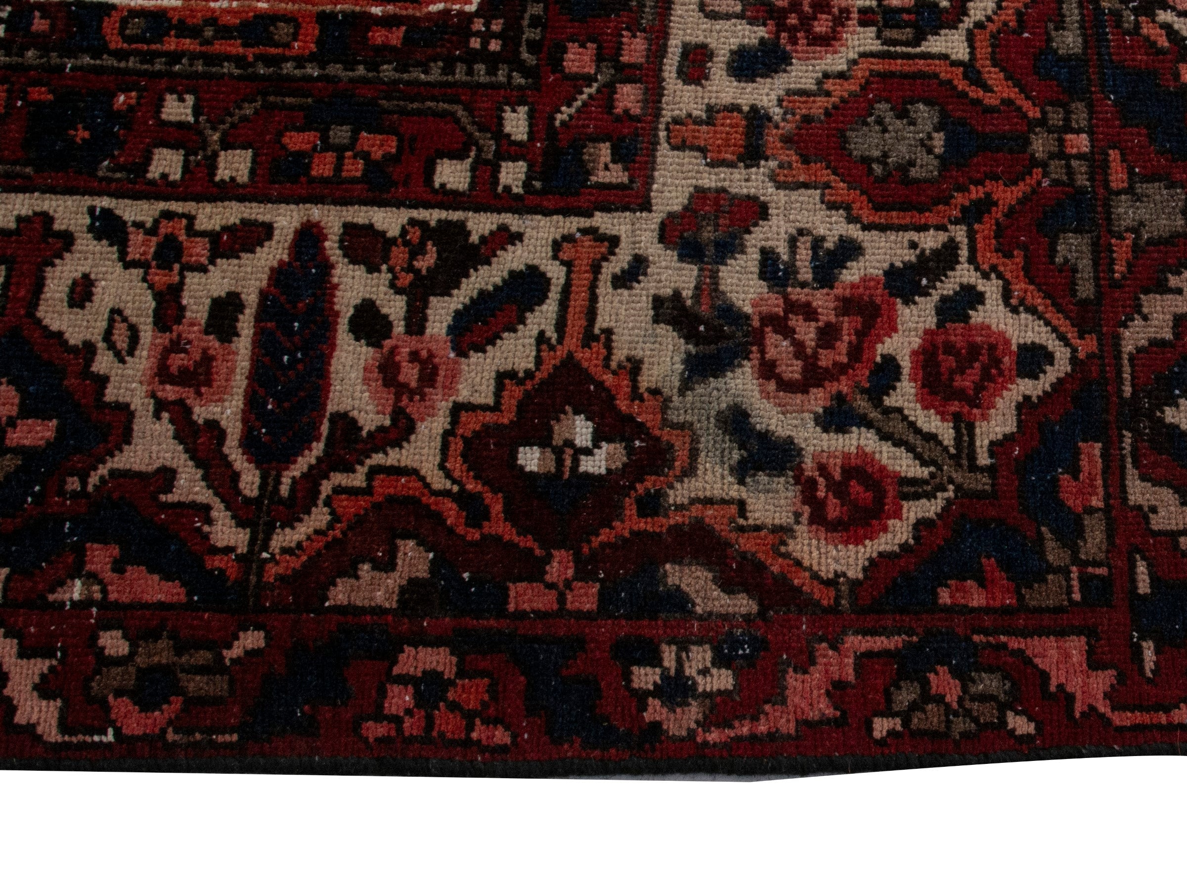Persian Bakhtiari oversized rug in burgundy and cream, view 5 of 22