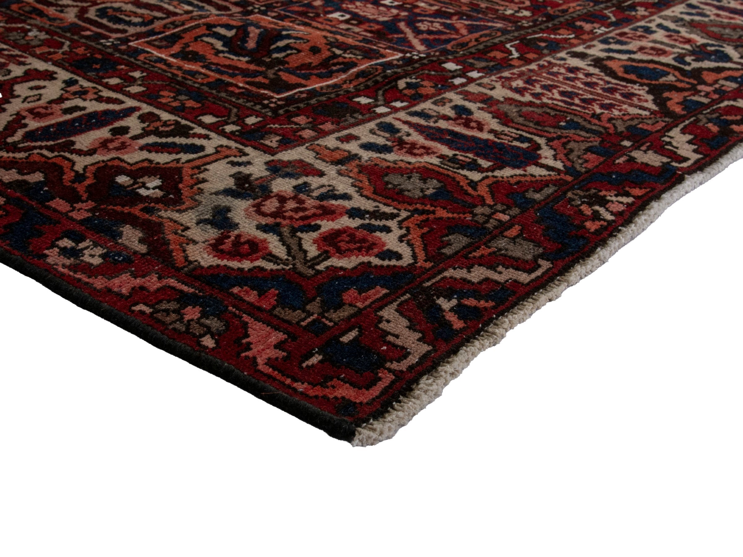 Persian Bakhtiari oversized rug in burgundy and cream, view 6 of 22