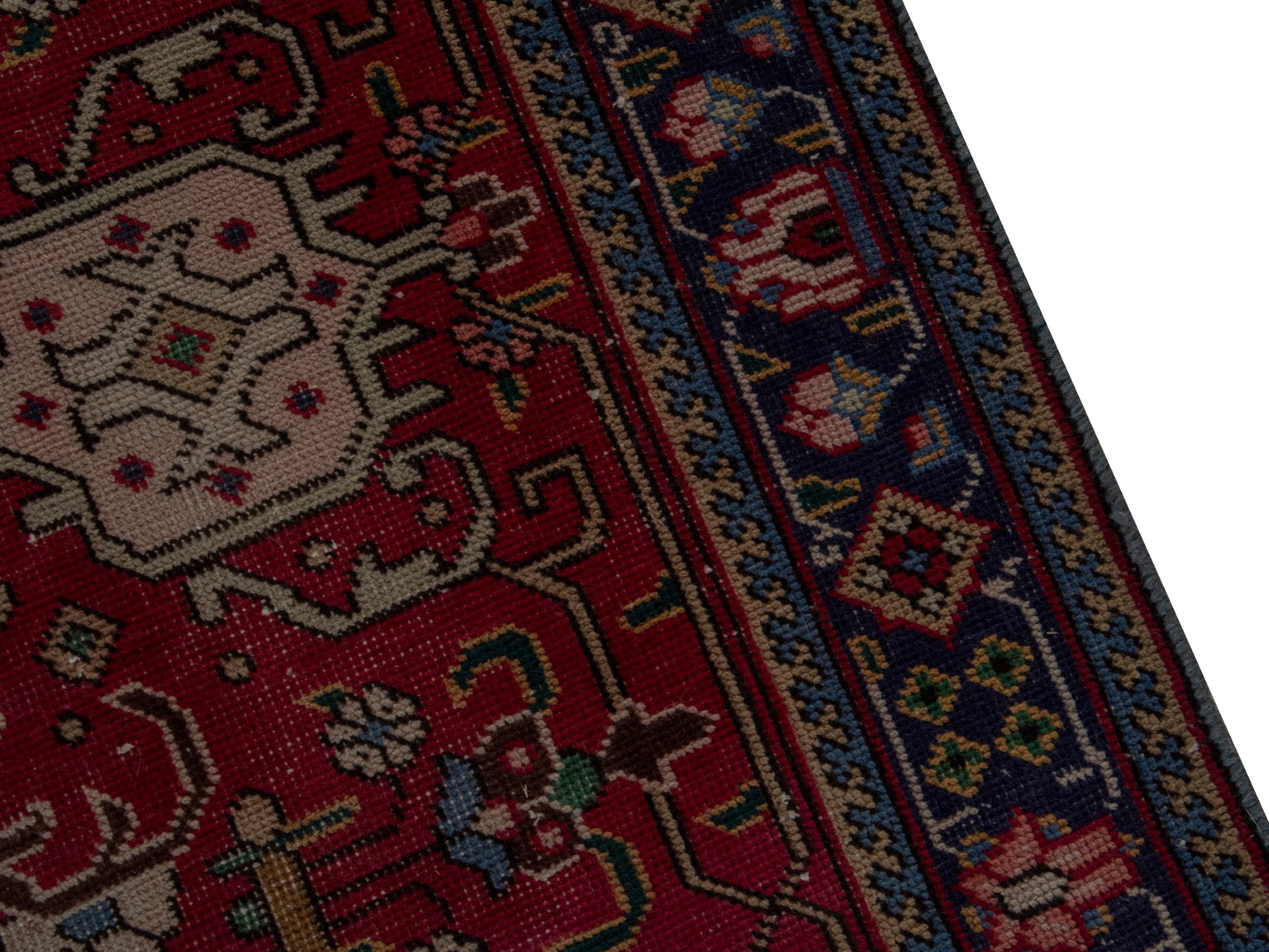 Persian Tabriz oversized rug in teal and burgundy, view 7 of 22