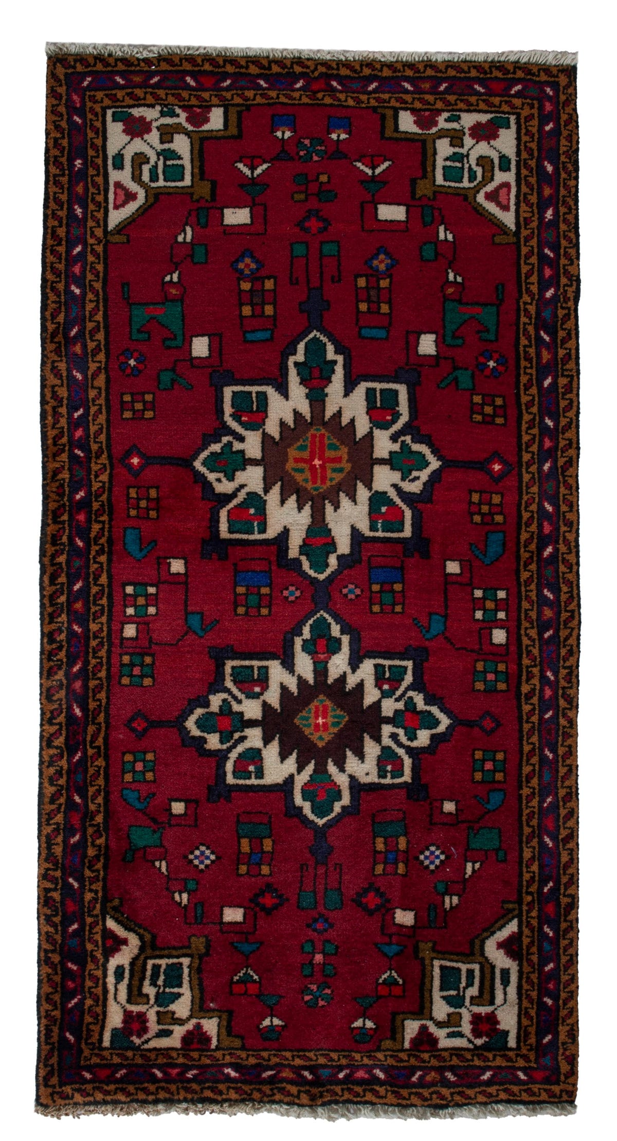 5848, Persian Gharajeh Mini Rug