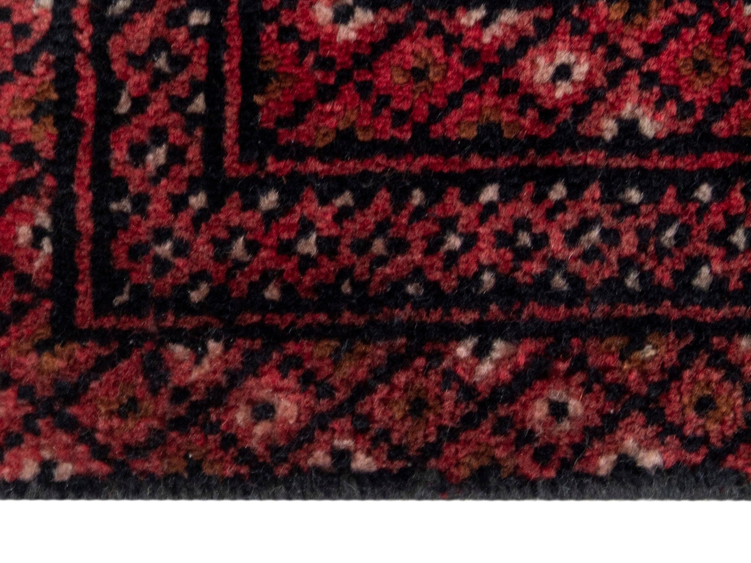 Persian Torkaman accent rug in faded red and black cherry, view 3 of 6