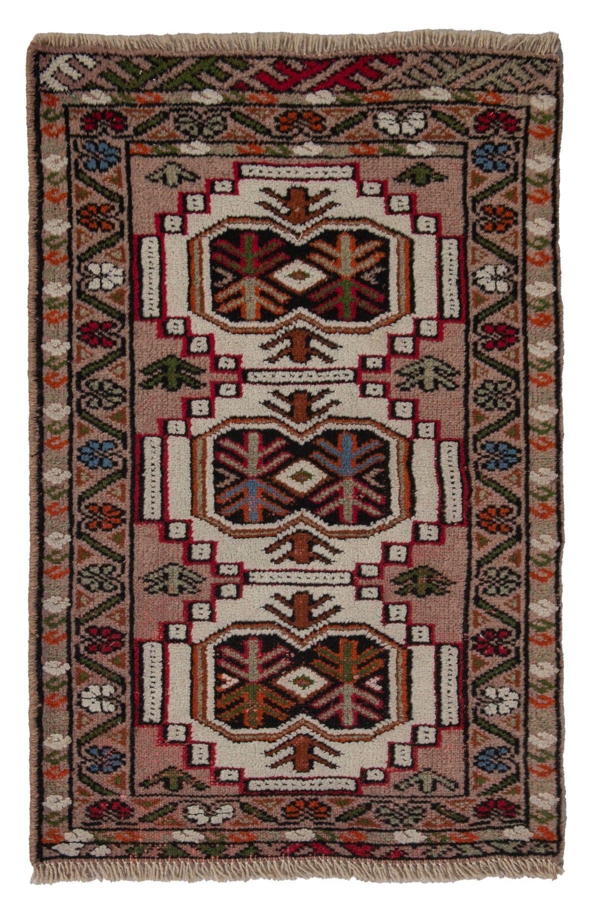 5856, Persian Torkaman Mini Rug