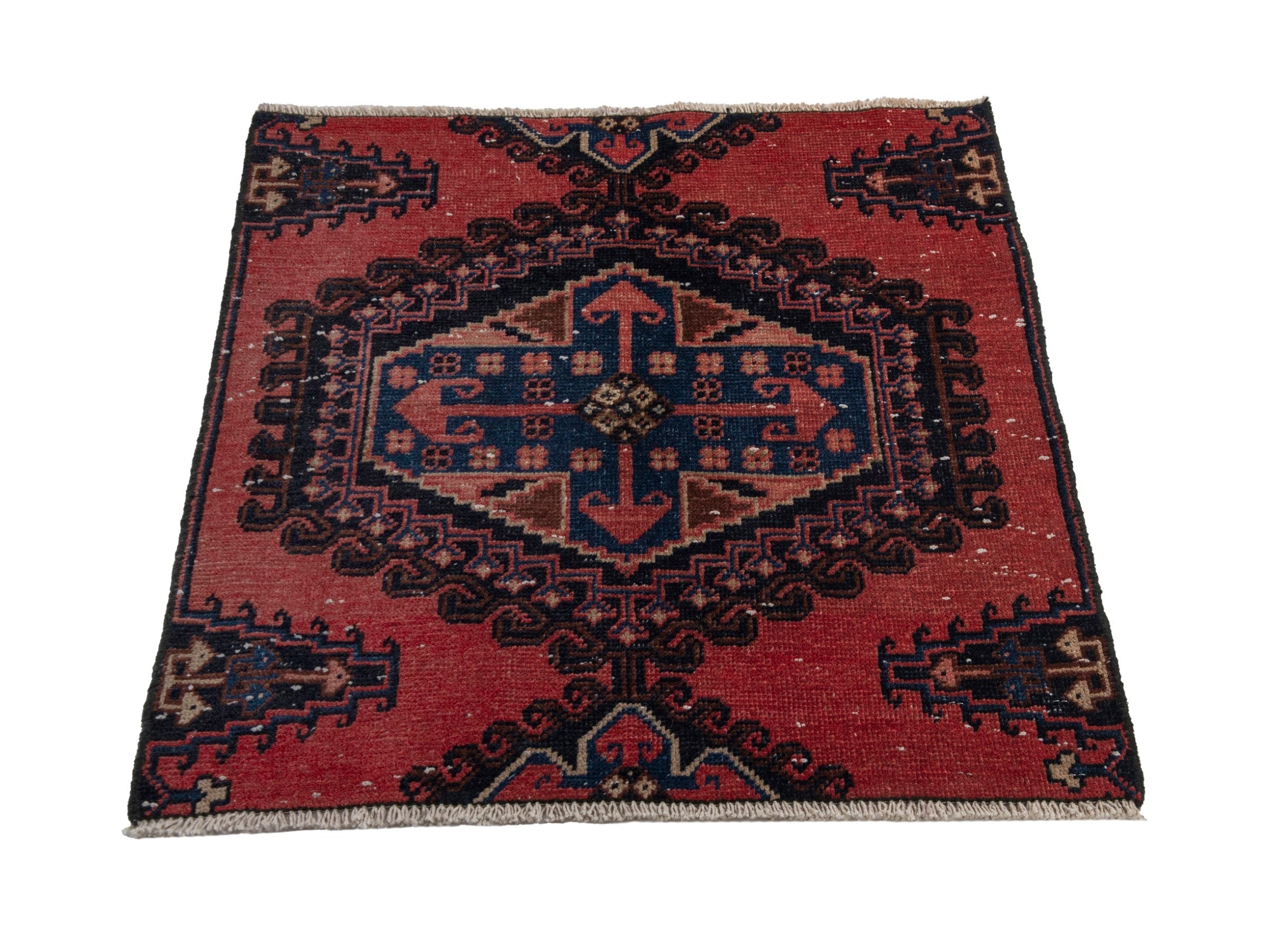 Persian Vist accent rug in deep red and burgundy, view 2 of 7