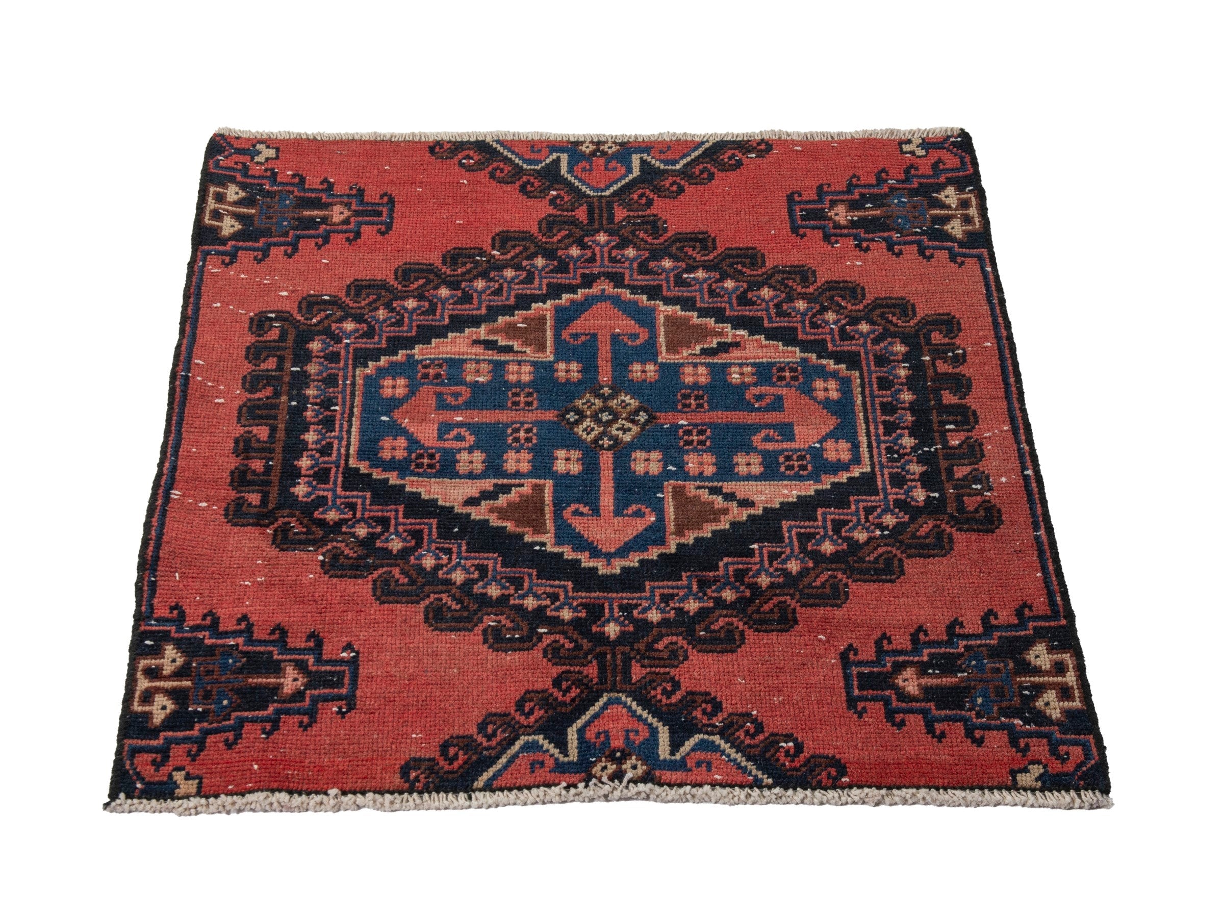 Persian Vist accent rug in deep red and burgundy, view 3 of 7