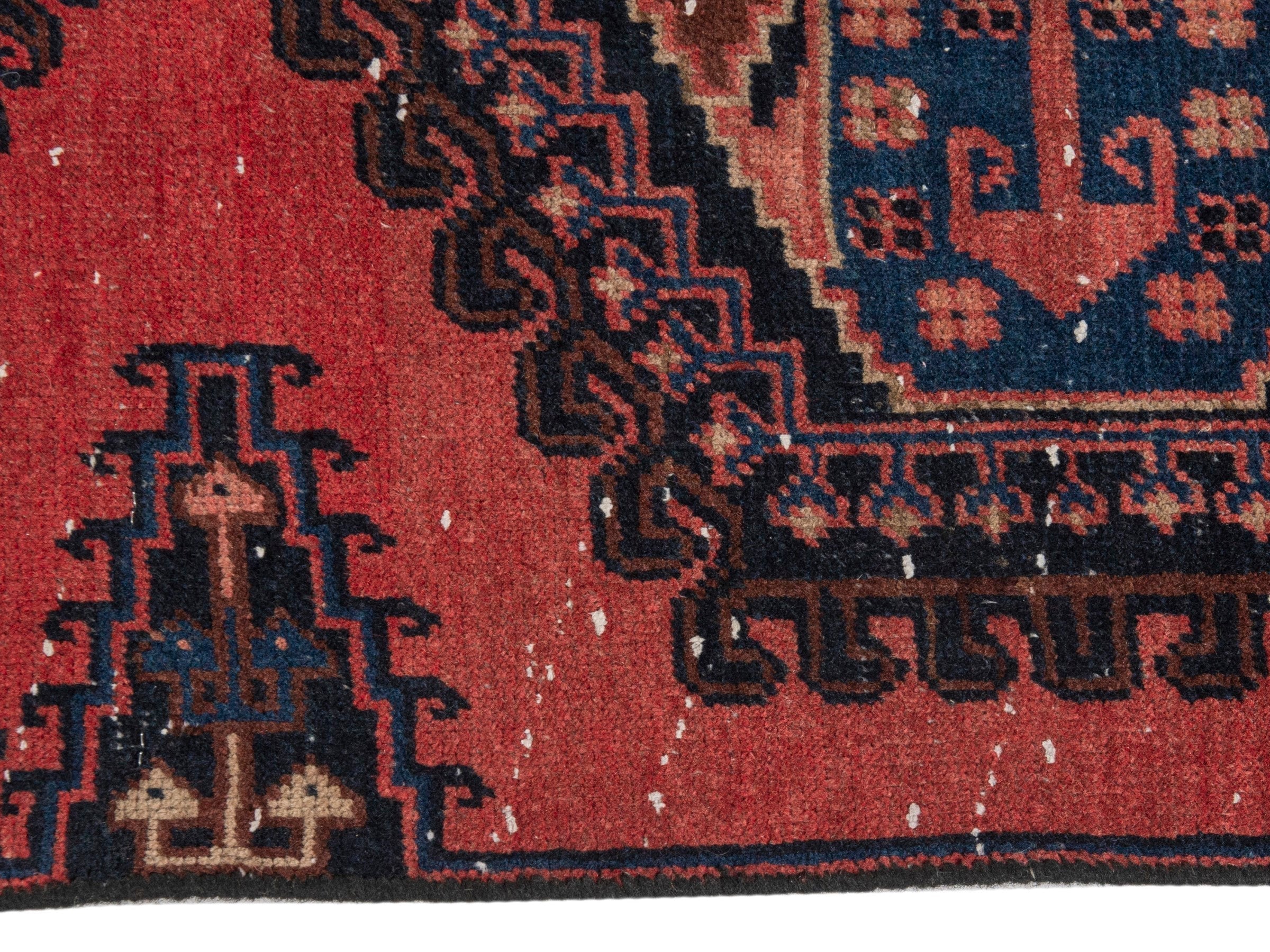 Persian Vist accent rug in deep red and burgundy, view 4 of 7