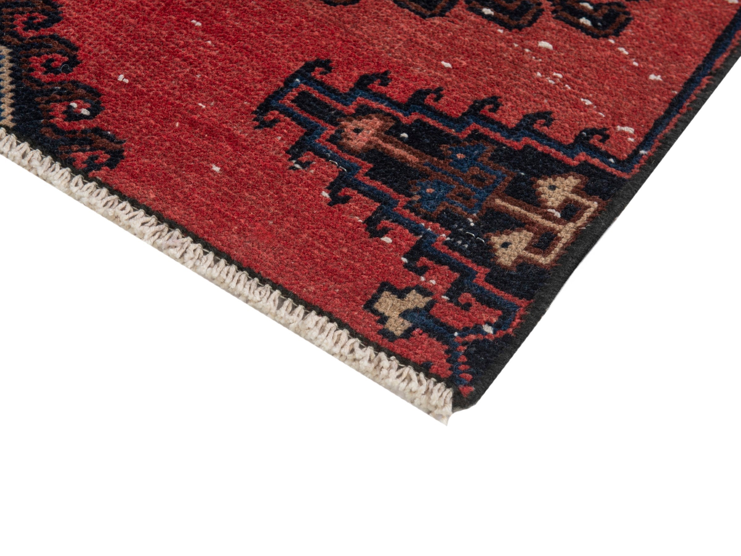 Persian Vist accent rug in deep red and burgundy, view 5 of 7