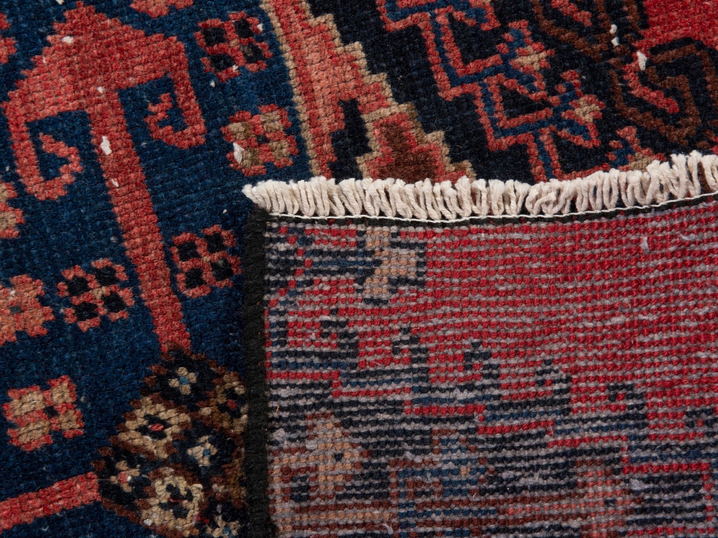 Persian Vist accent rug in deep red and burgundy, view 7 of 7