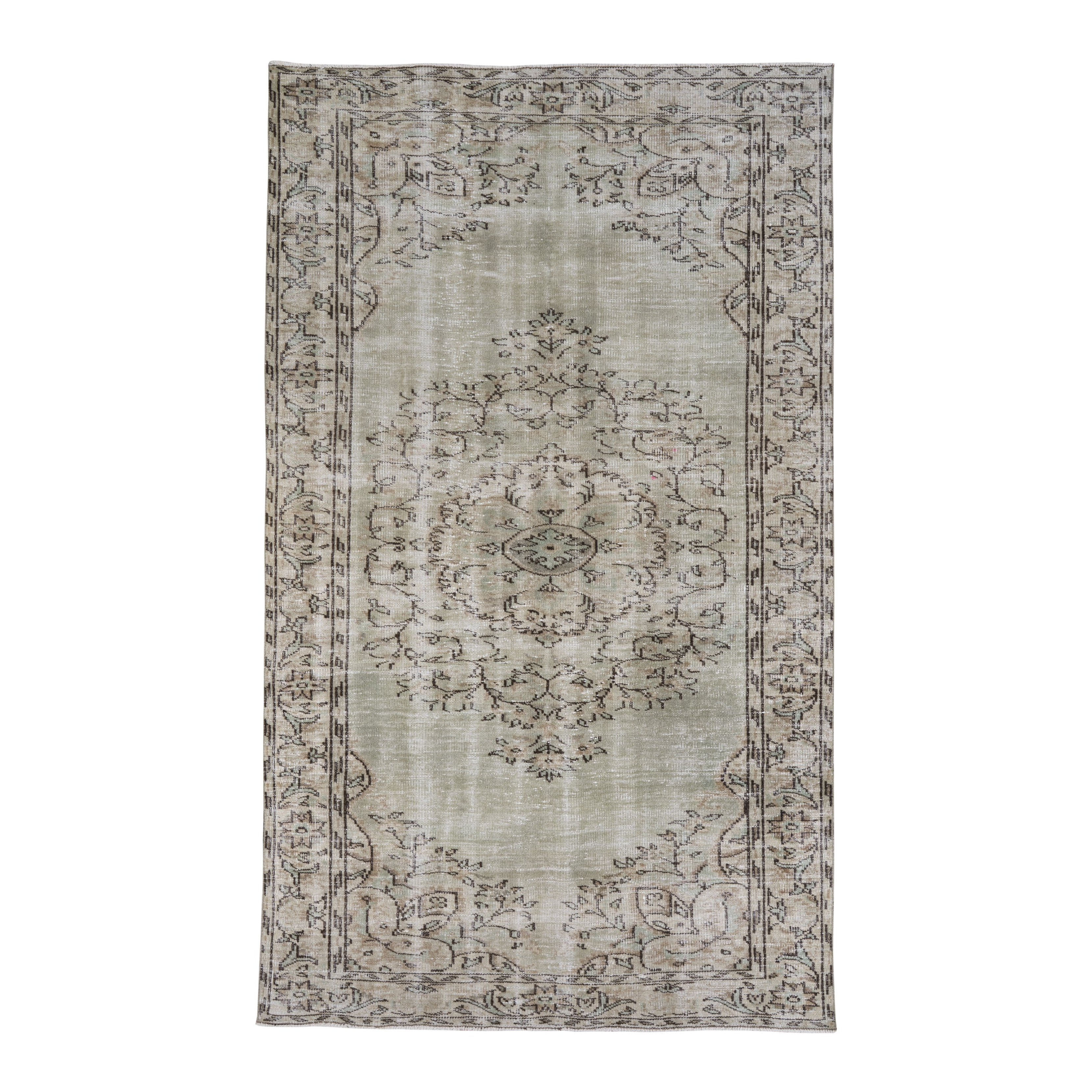 Turkish Manisa area rug in greige, 5'11" x 9'11"