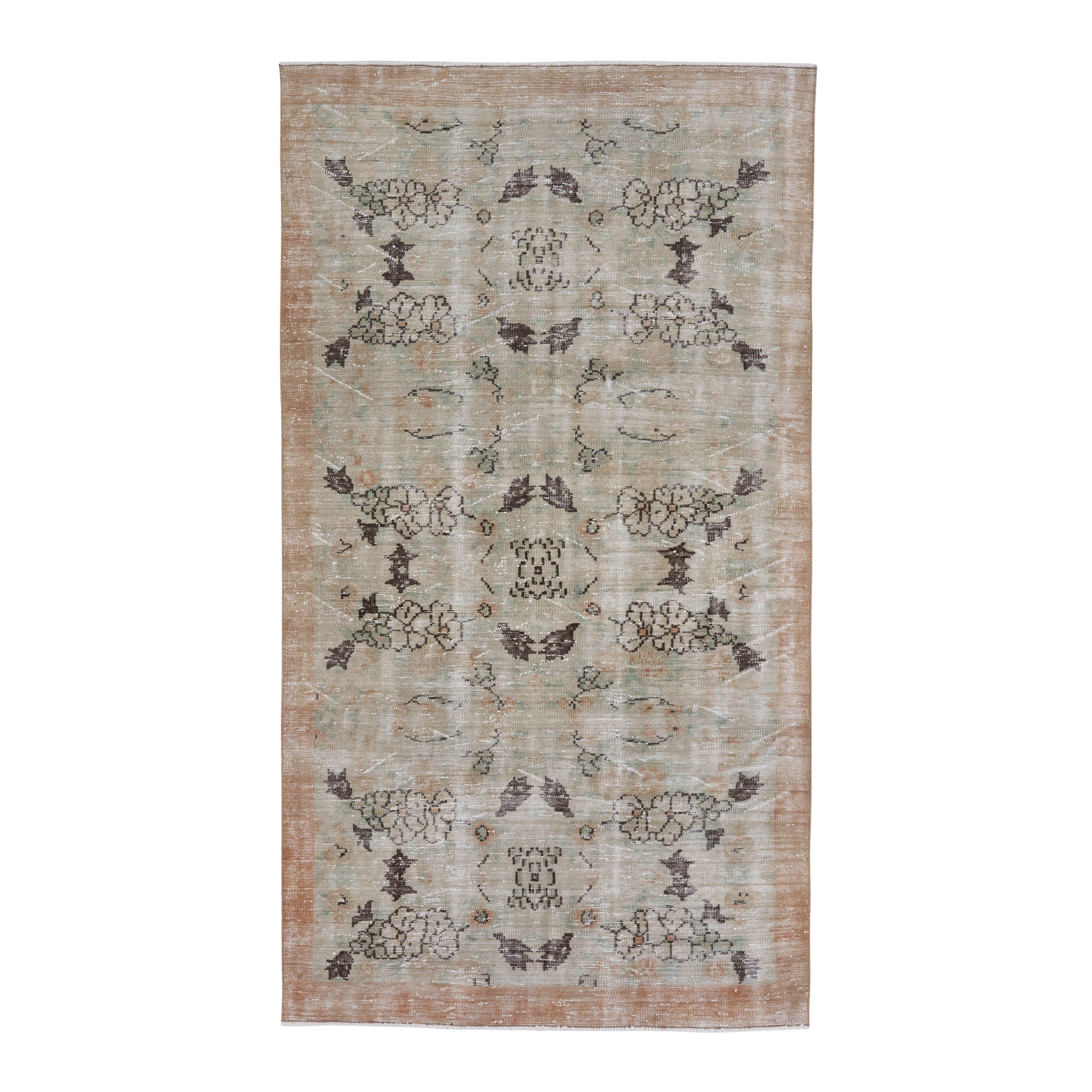 Turkish Manisa area rug in taupe and greige, 5'1" x 9'2"