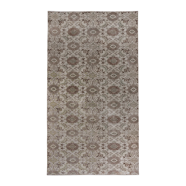 Turkish Manisa area rug in cream and greige, 5'3" x 9'4"