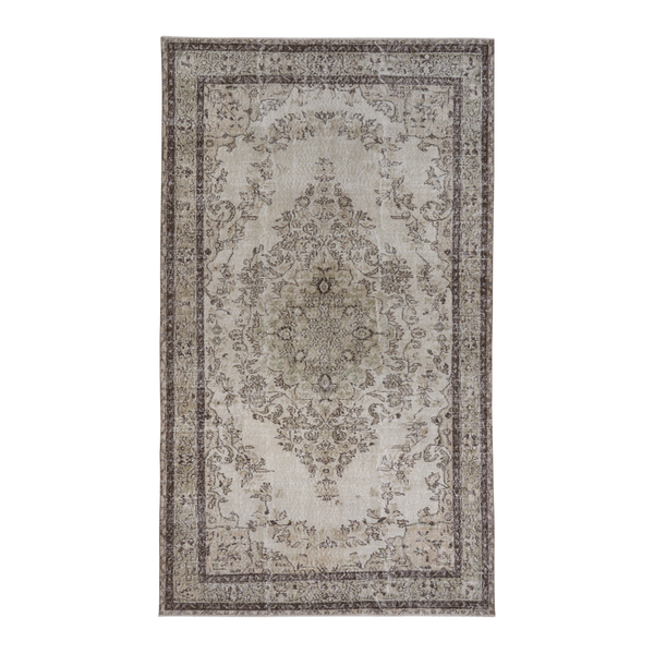 Turkish Isparta area rug in cream and taupe, 5'7" x 9'9"