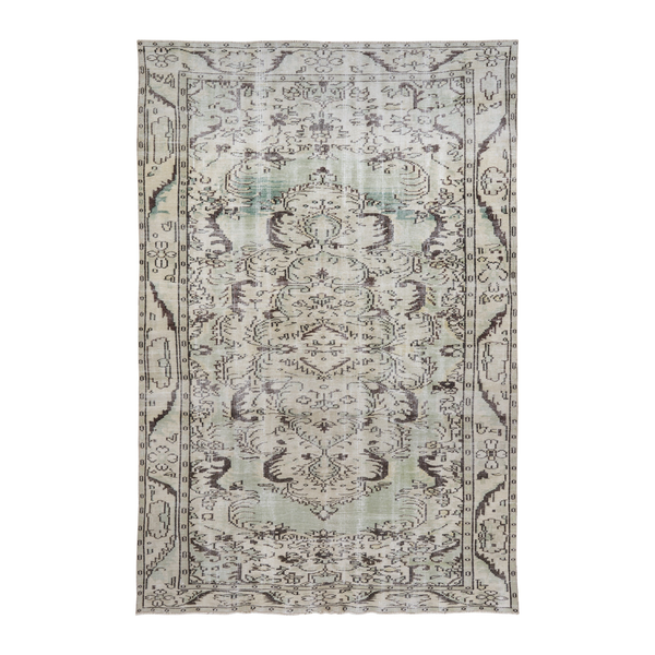 Turkish Manisa area rug in cream and taupe, 6'2" x 9'7"
